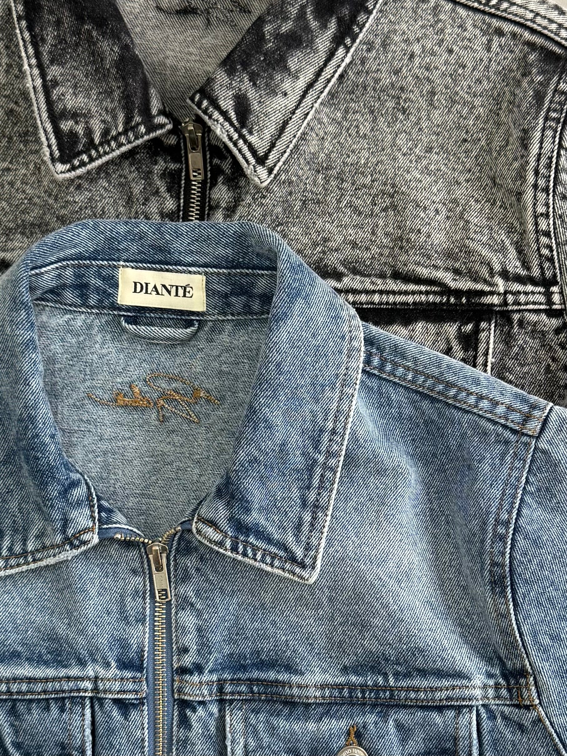 Fade denim zip up jacket