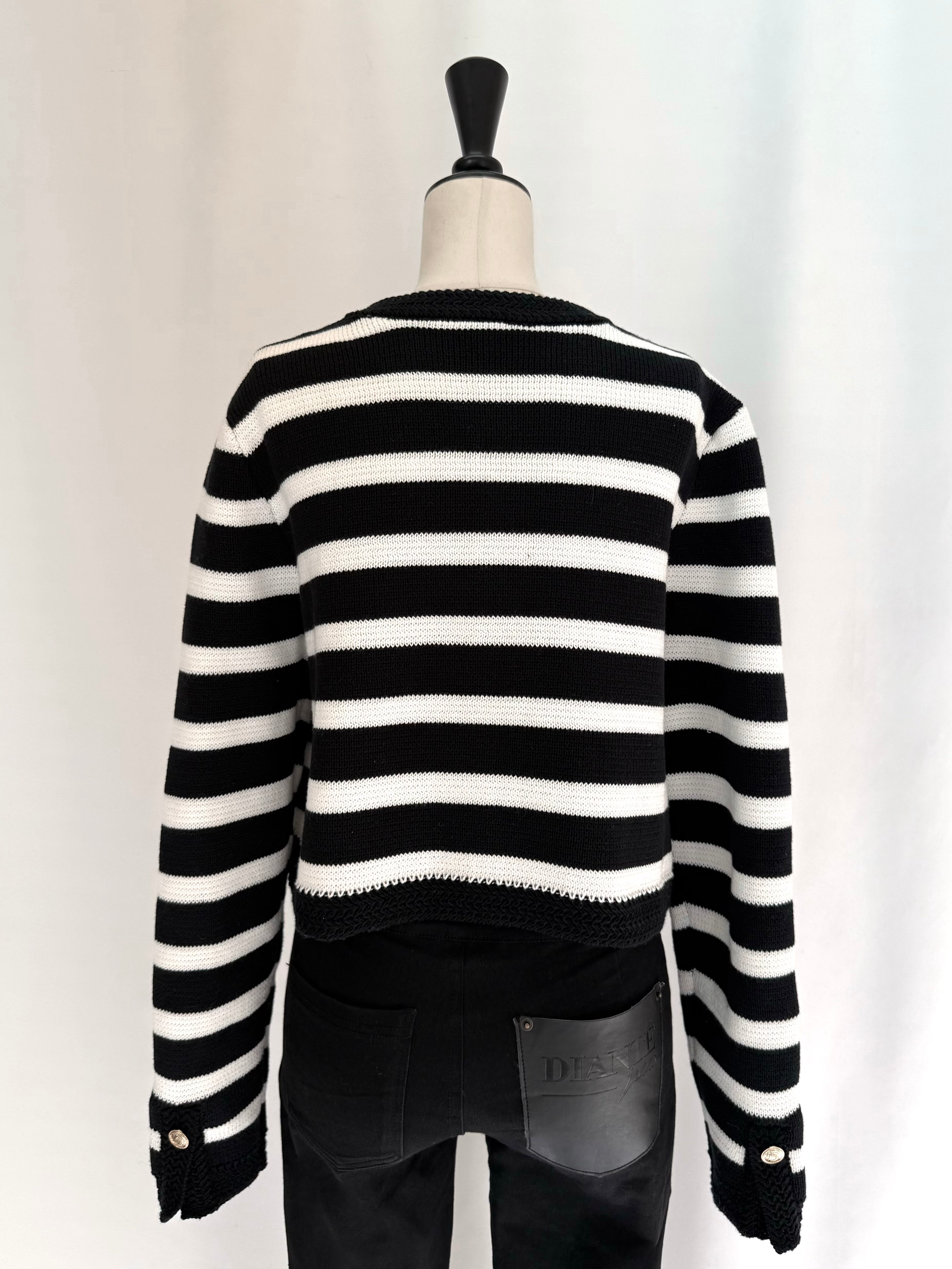 Gold button bulky knit cardigan