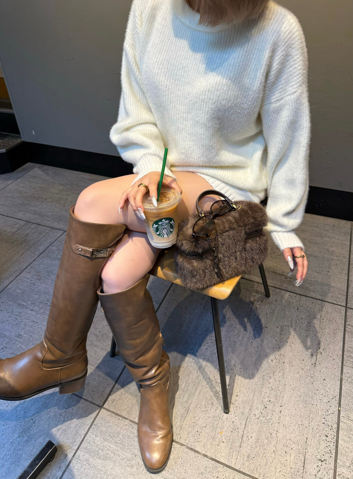 Fluffy loose rib knit