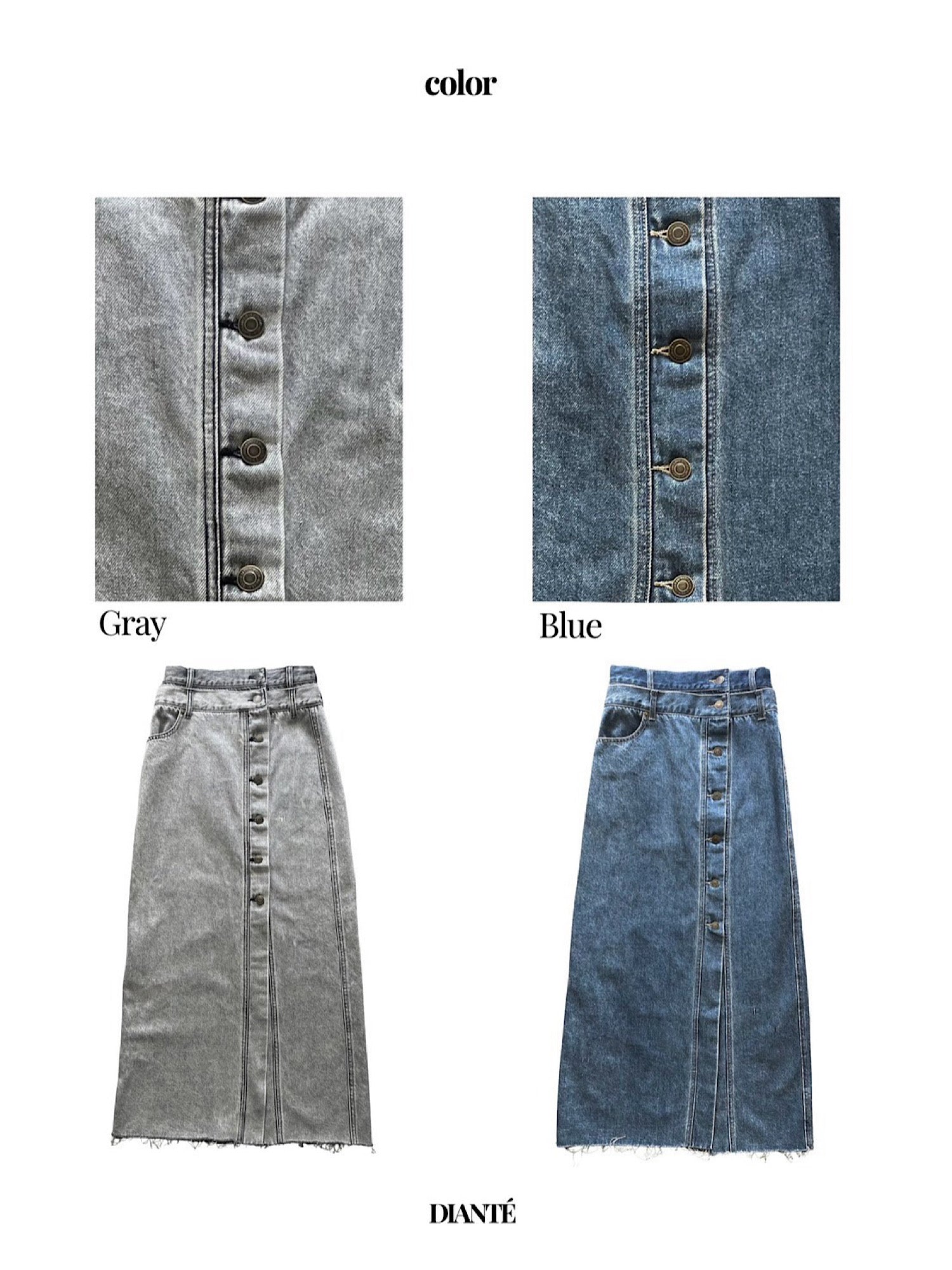 【予約】Layered slit denim skirt(5月下旬〜6月上旬発送予定)