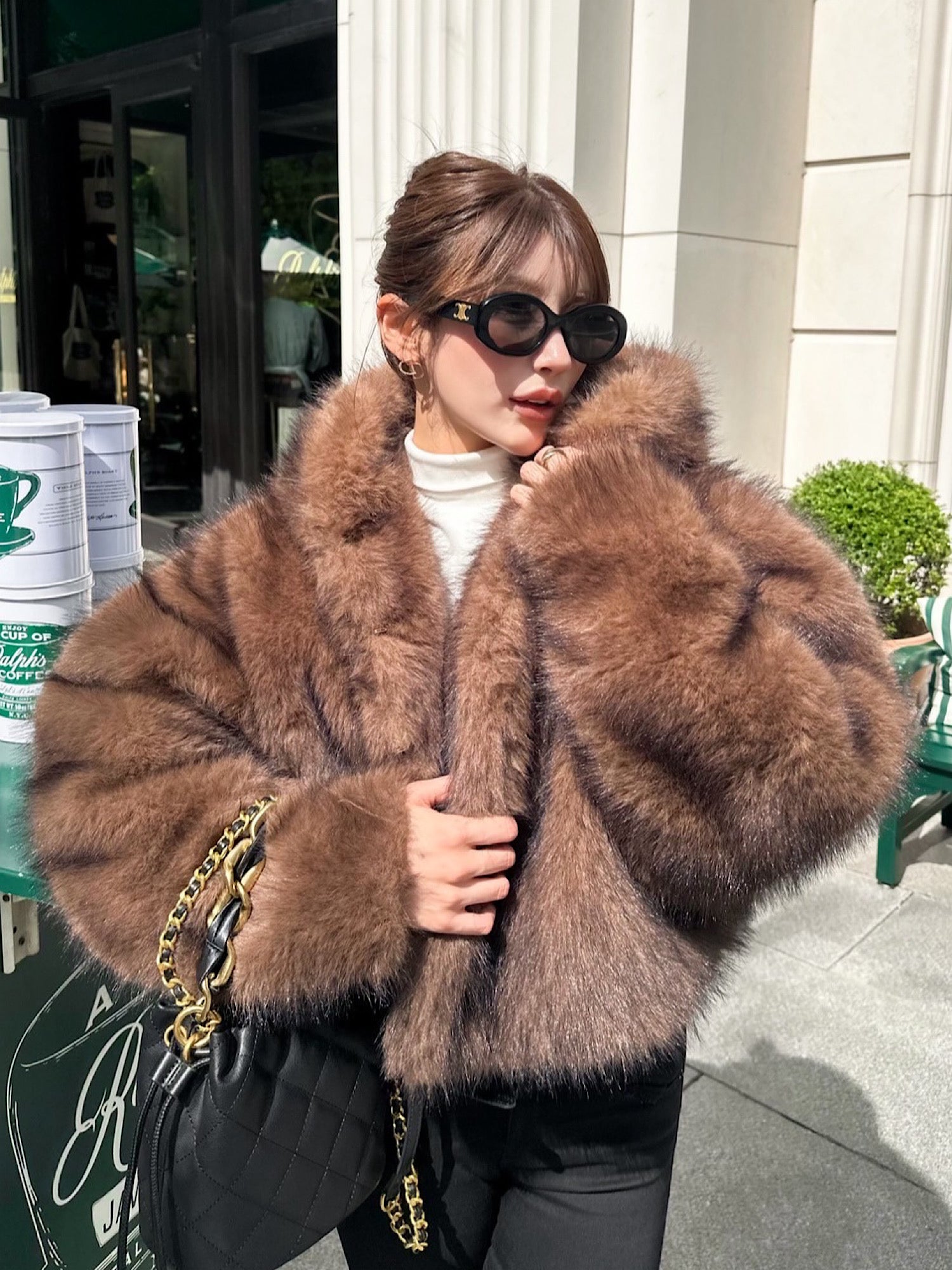【予約】Premium eco fur hoodie coat(11月中旬〜下旬発送予定)