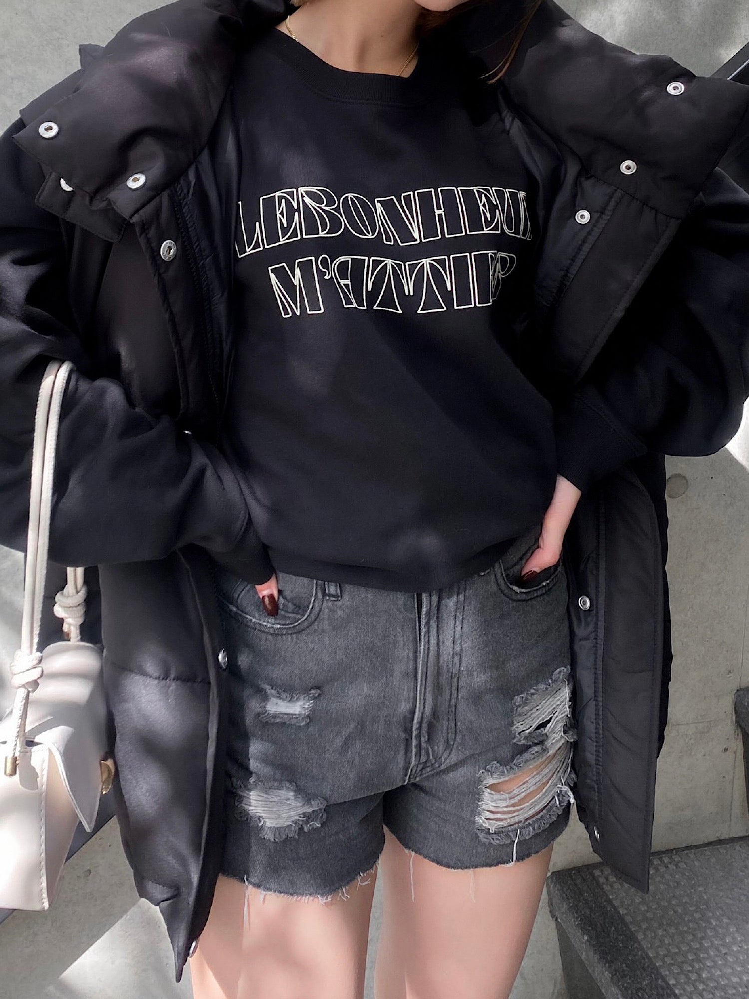 Hoodie down vest jacket