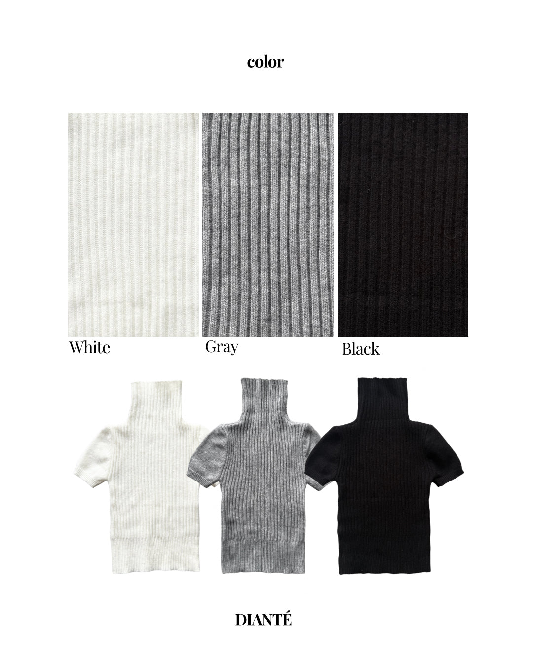 Accent logo turtleneck half knit