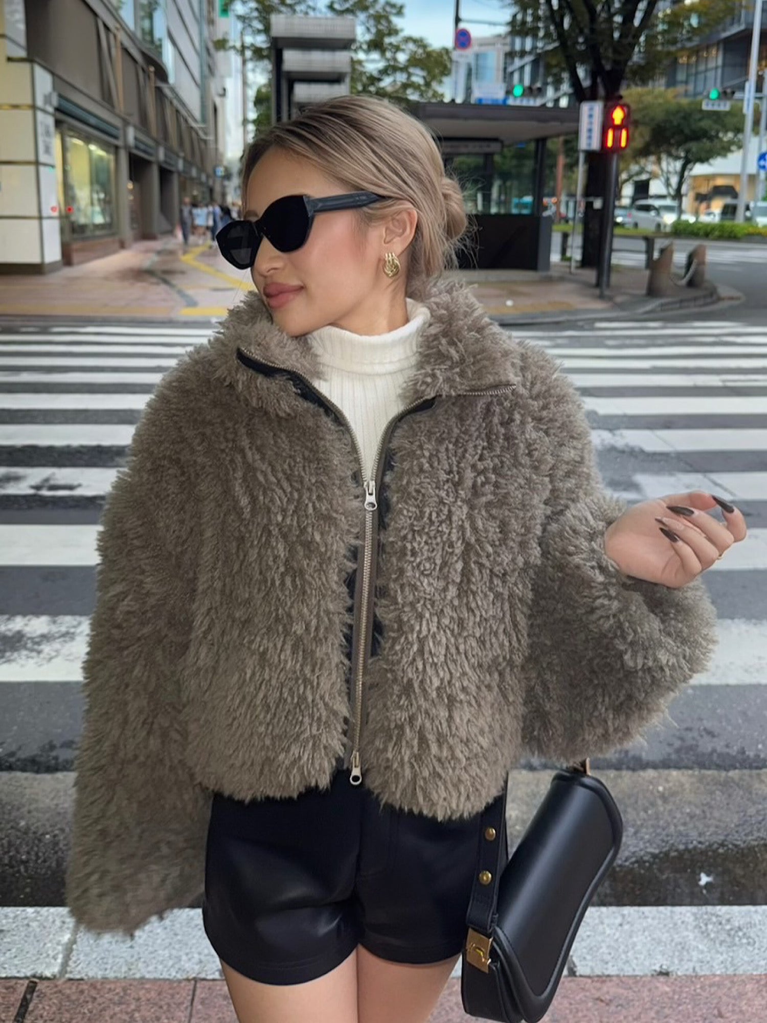 ジャケット・アウター DIANTE FLUFFY BOA CROPPED BLOUSON GRY Fluffy boa cropped blouson | DIANTÉ (ディアンテ)公式通販サイト