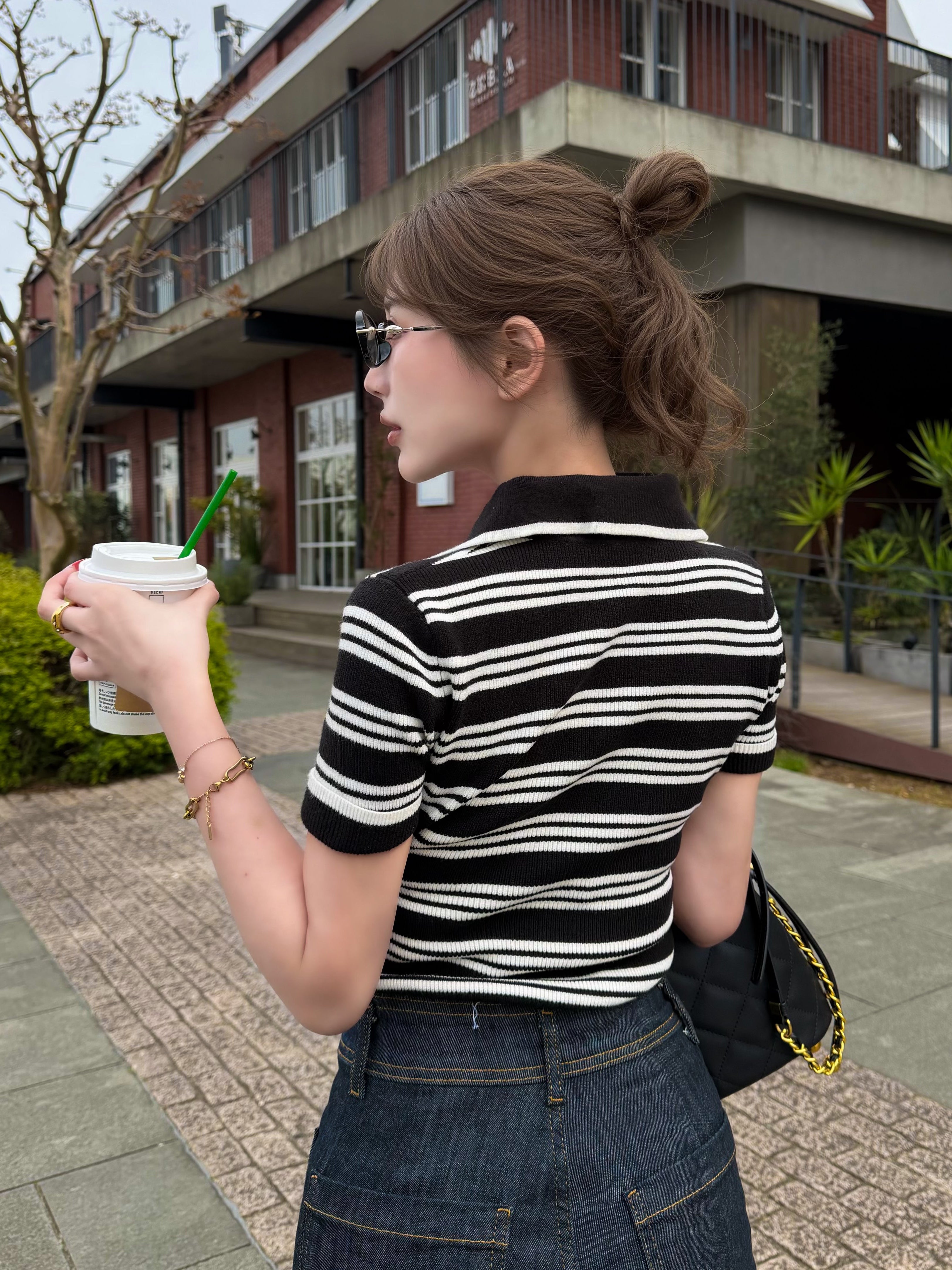 【予約】Big collar half sleeve rib knit(6月下旬発送予定)