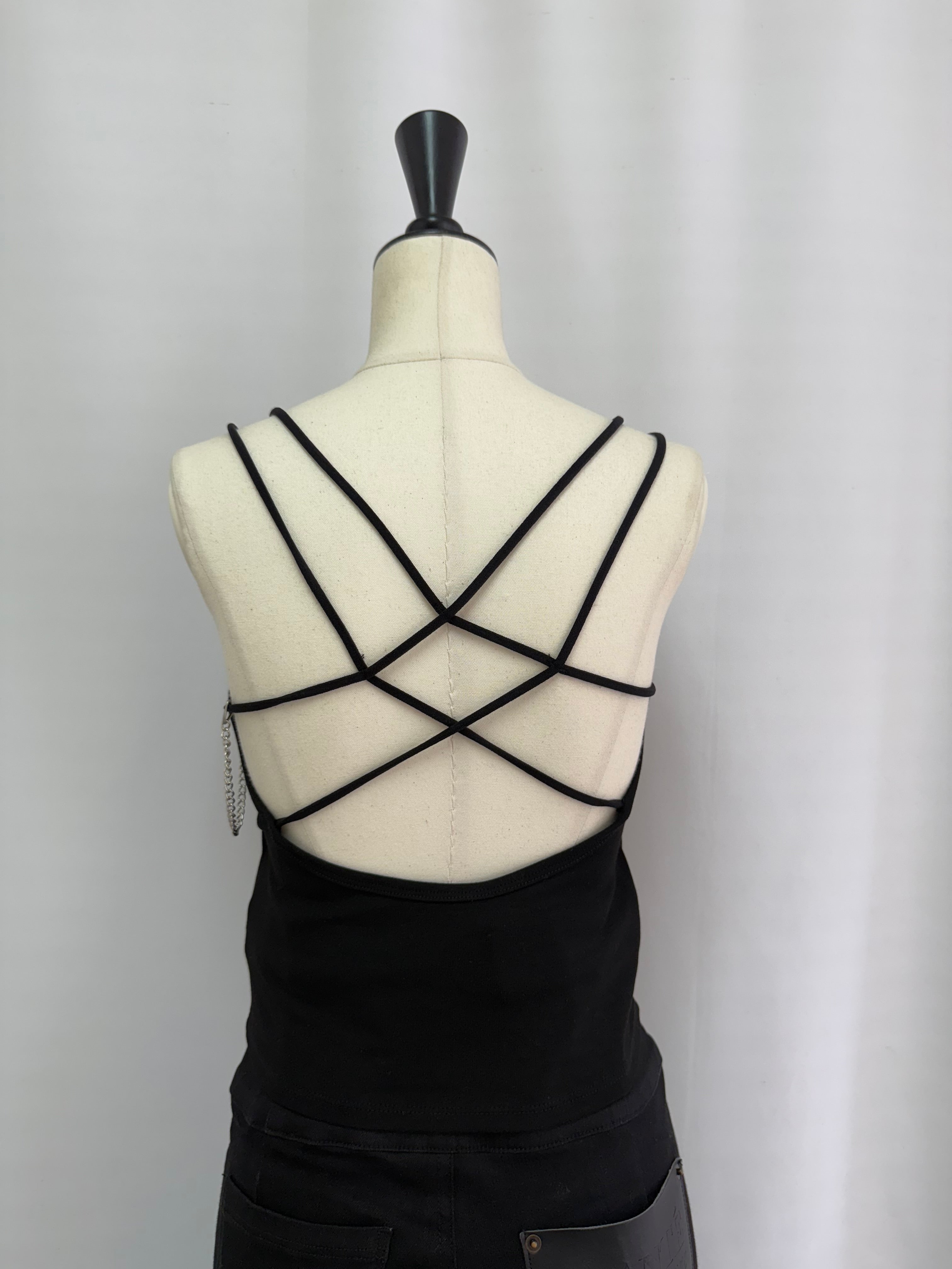 Rhinestone dot camisole with inner bra