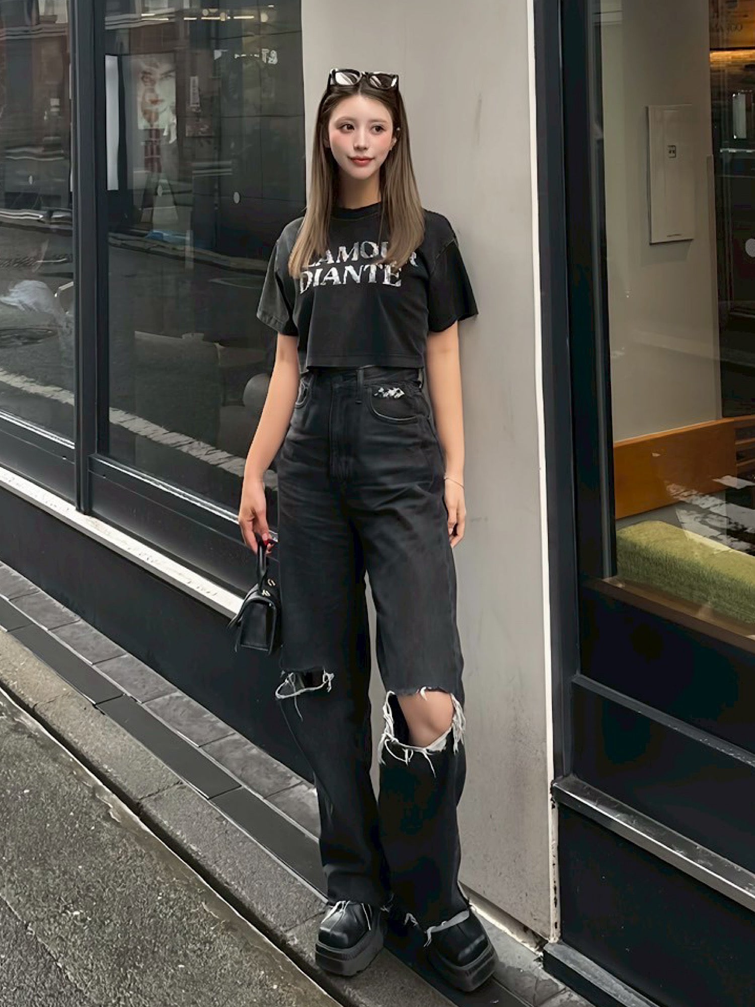 Rhinestone pigment tee