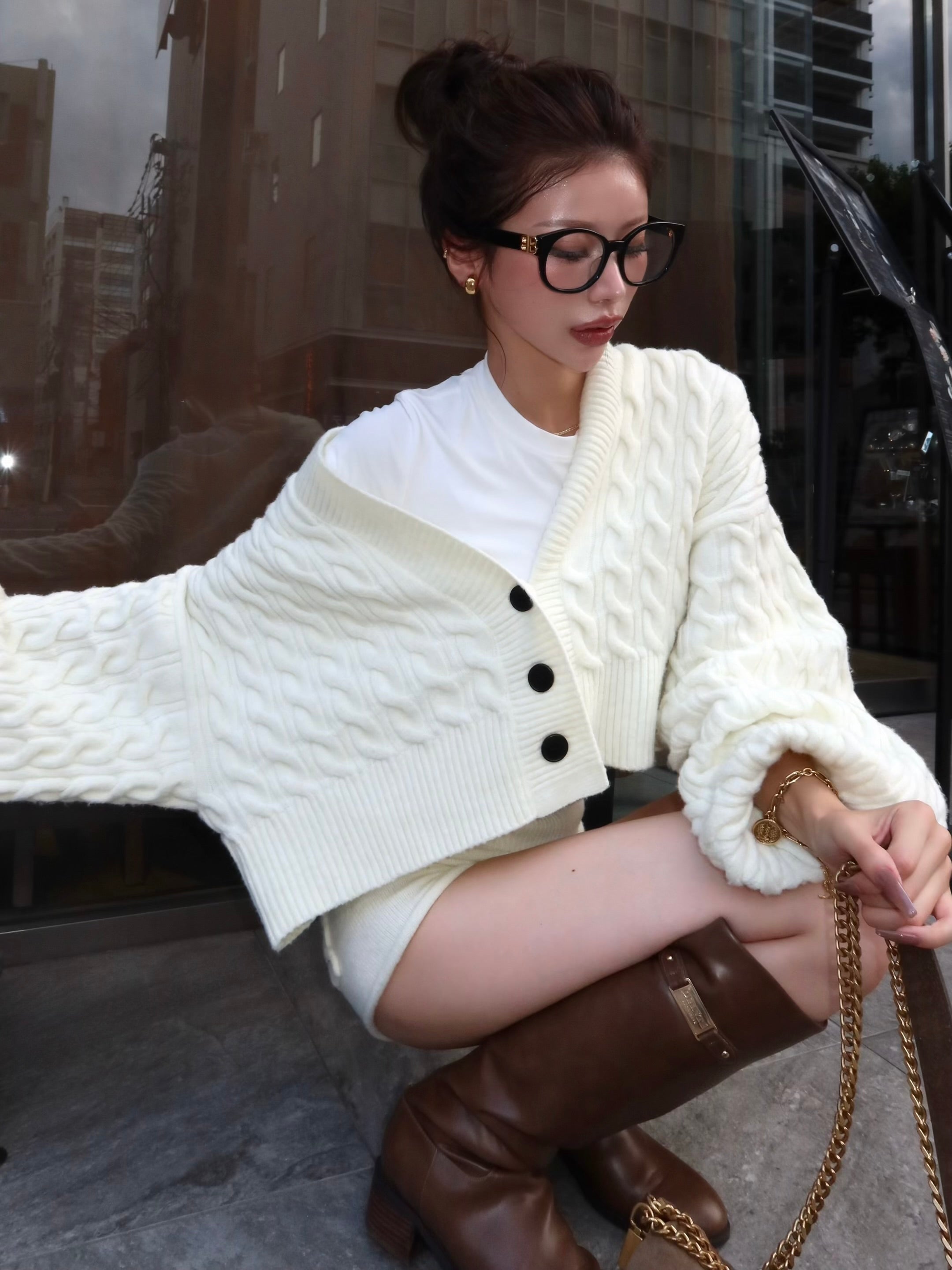 Bulky cable knit cardigan | DIANTÉ (ディアンテ)公式通販サイト