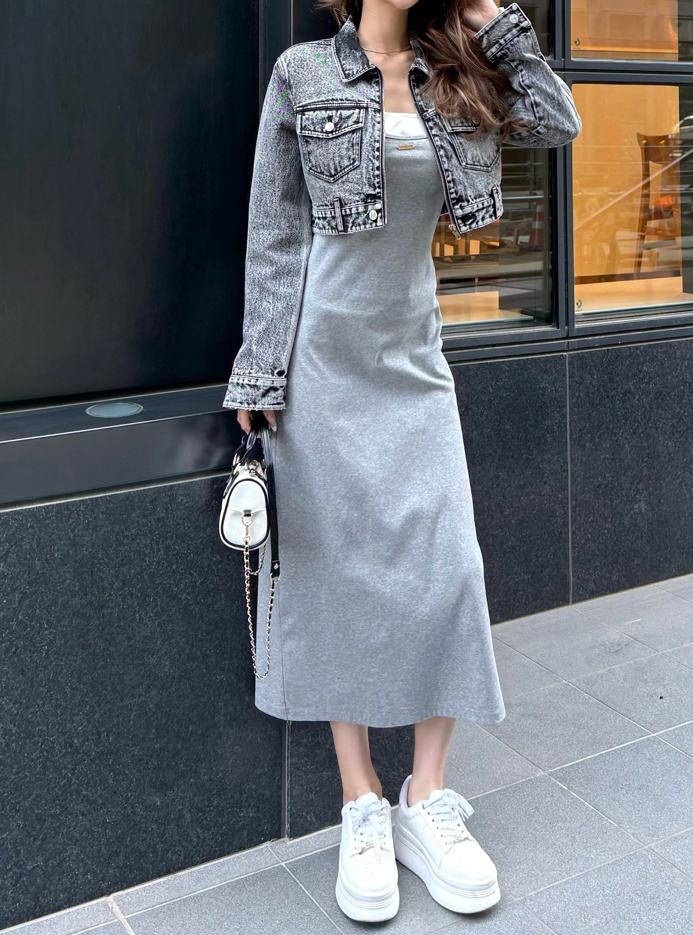 【予約】Layered camisole maxi dress with inner bra(6月上旬〜下旬発送予定)