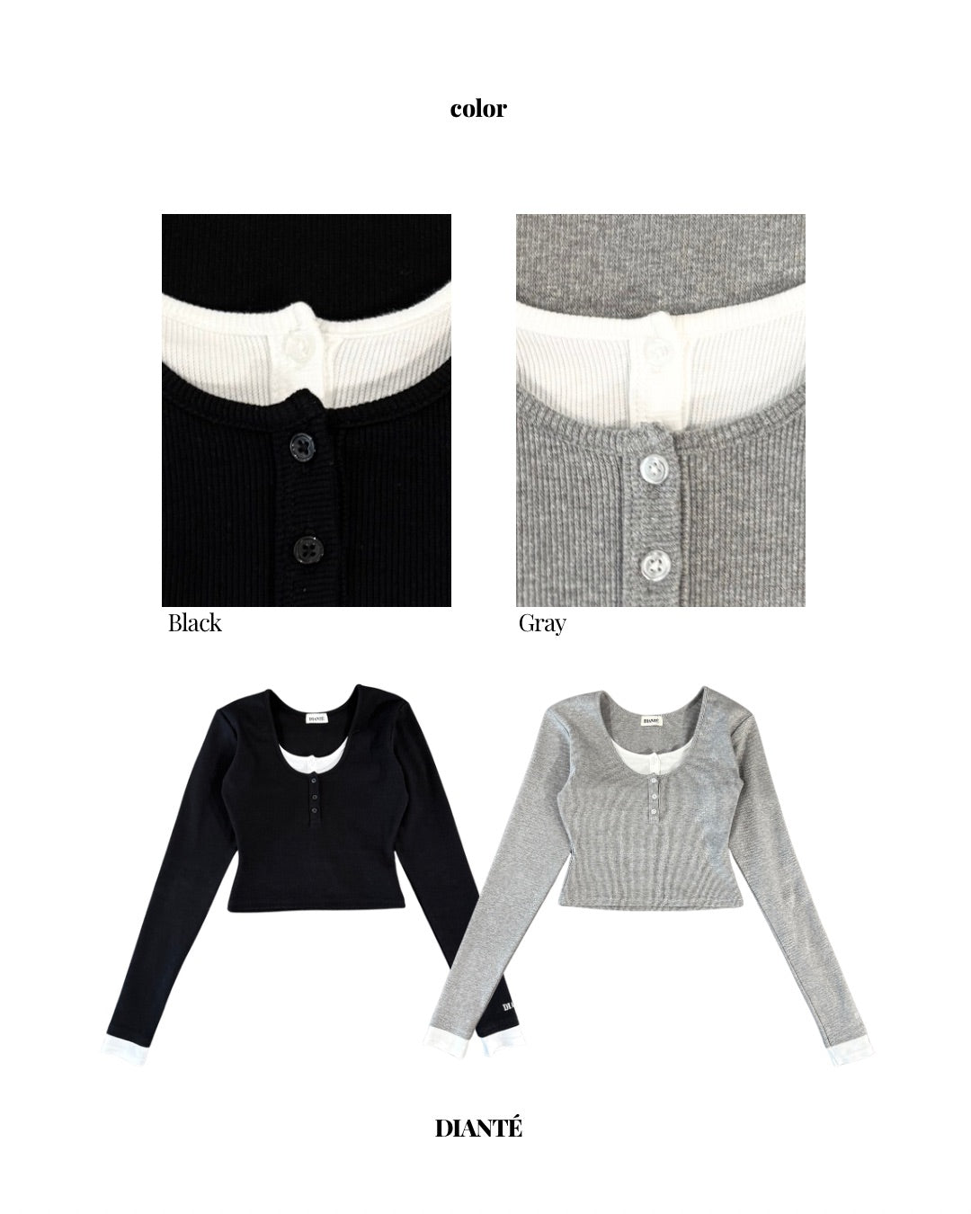 【予約】Layered long sleeve rib tops(11月上旬発送予定)