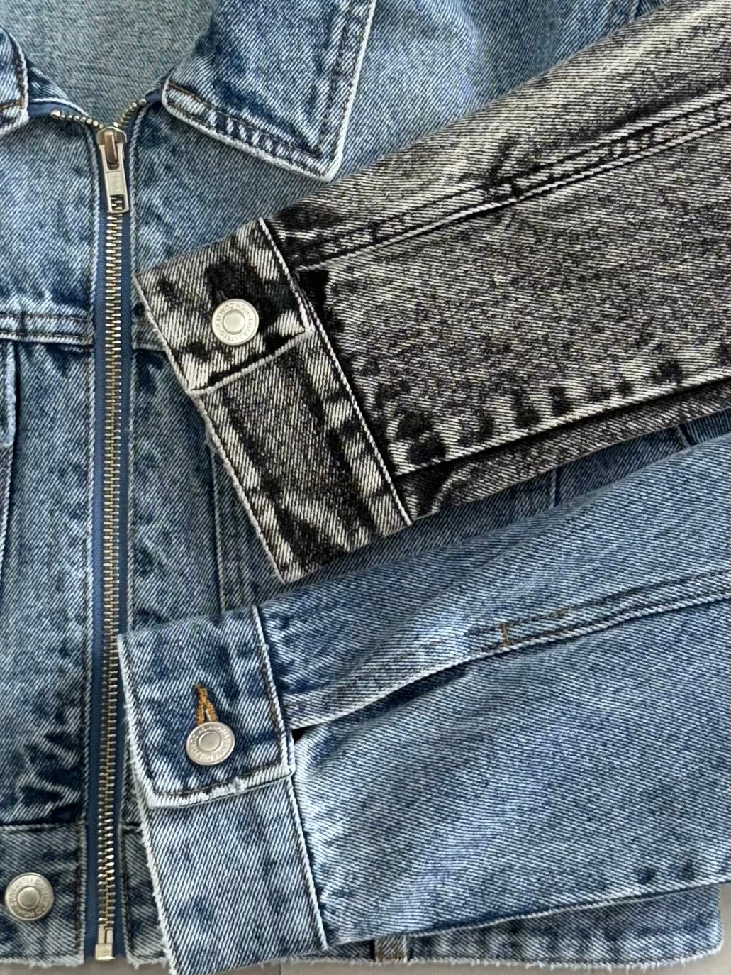 Fade denim zip up jacket