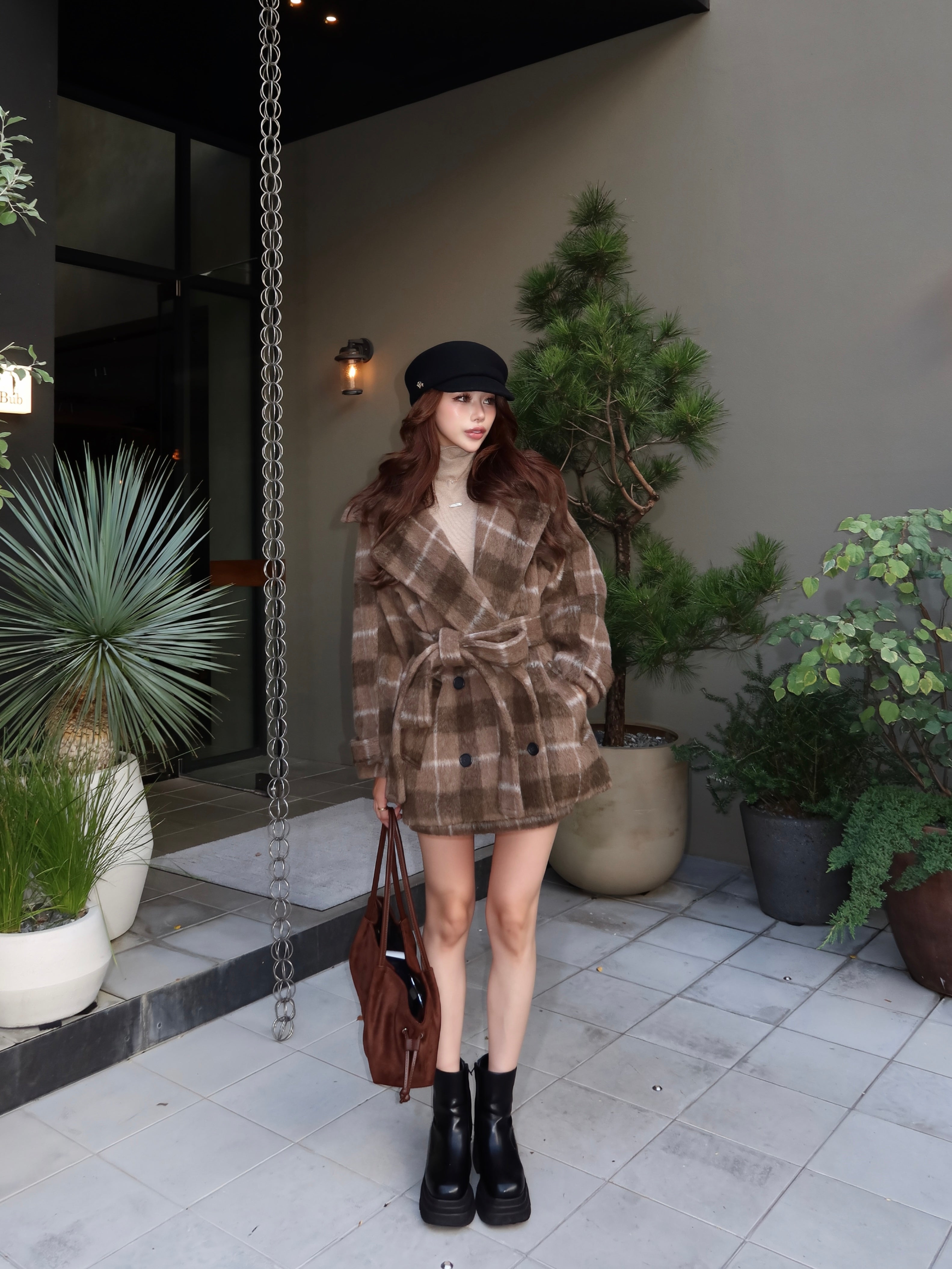 Shaggy check loose double jacket | DIANTÉ (ディアンテ)公式通販サイト