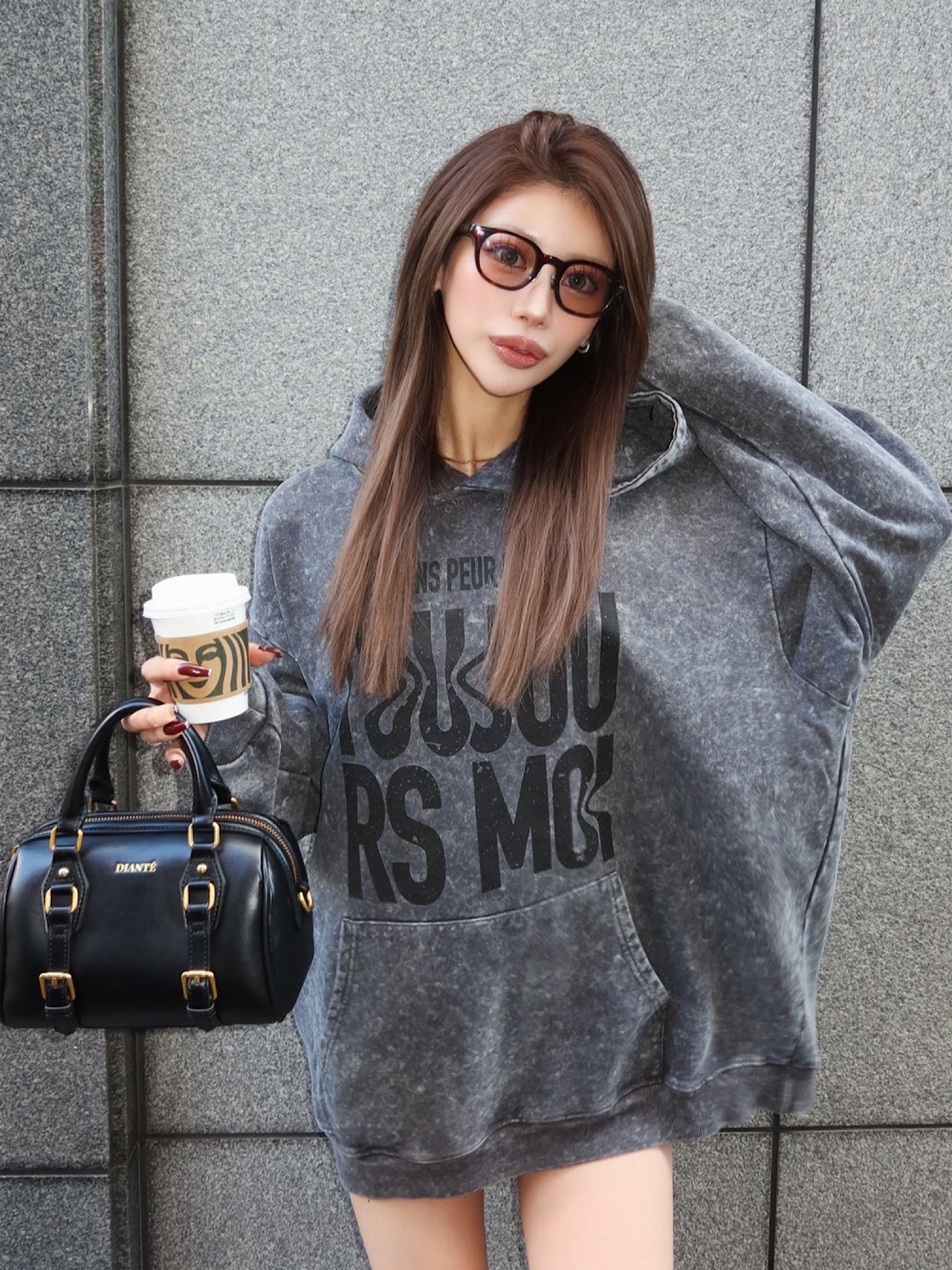 Pigment message sweat hoodie