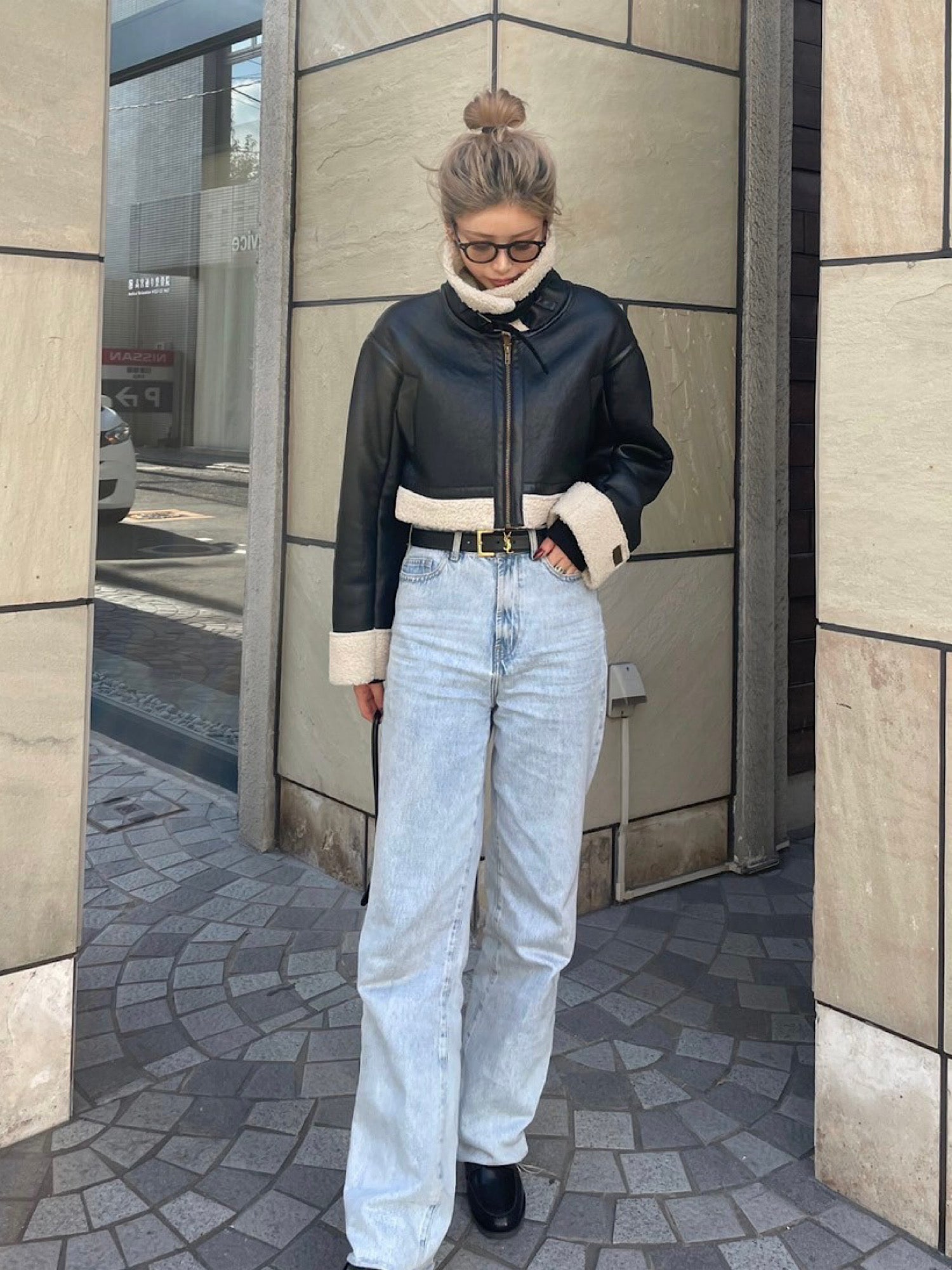 Mouton cropped jacket