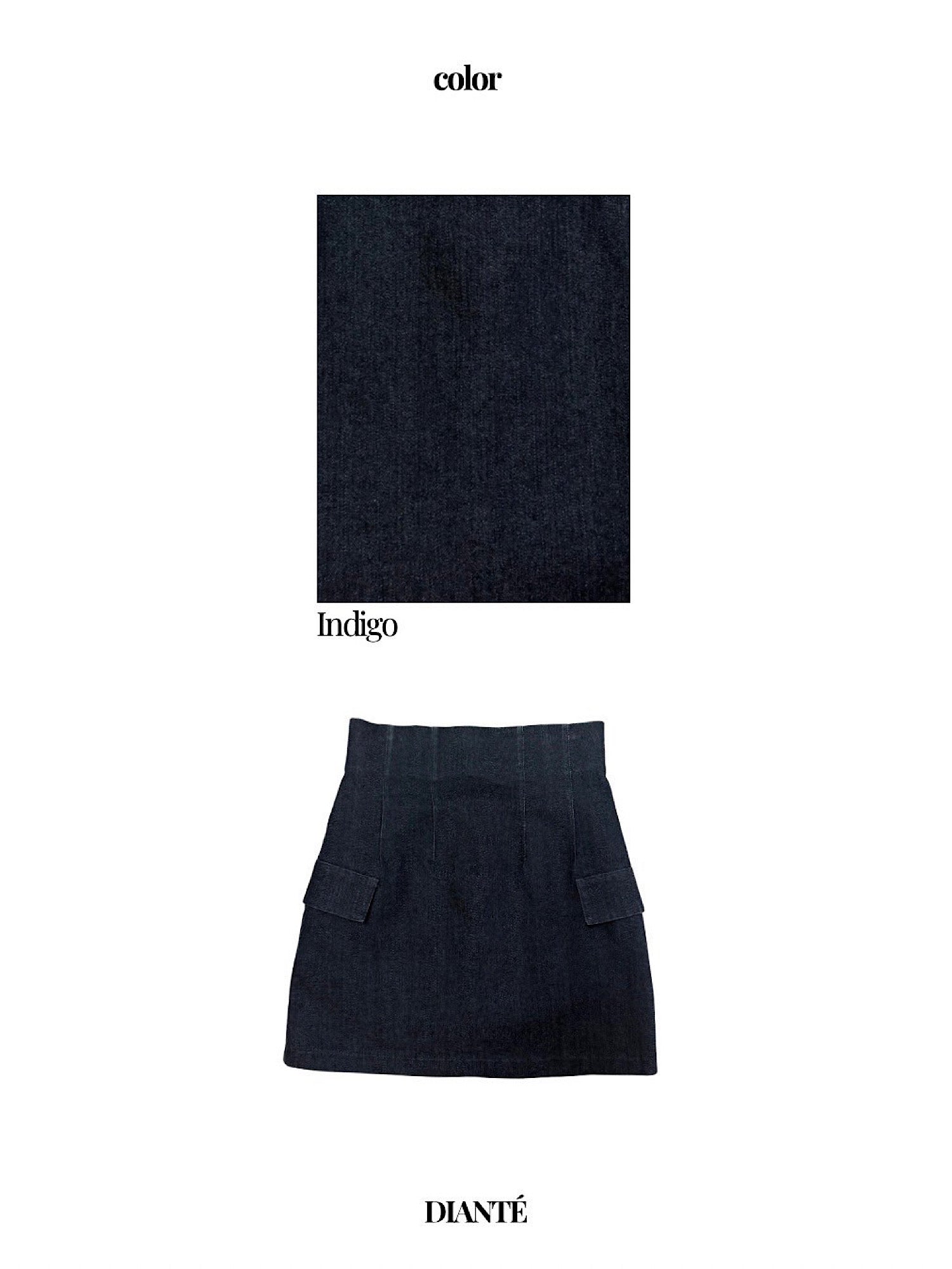 Denim high waist mini skirt