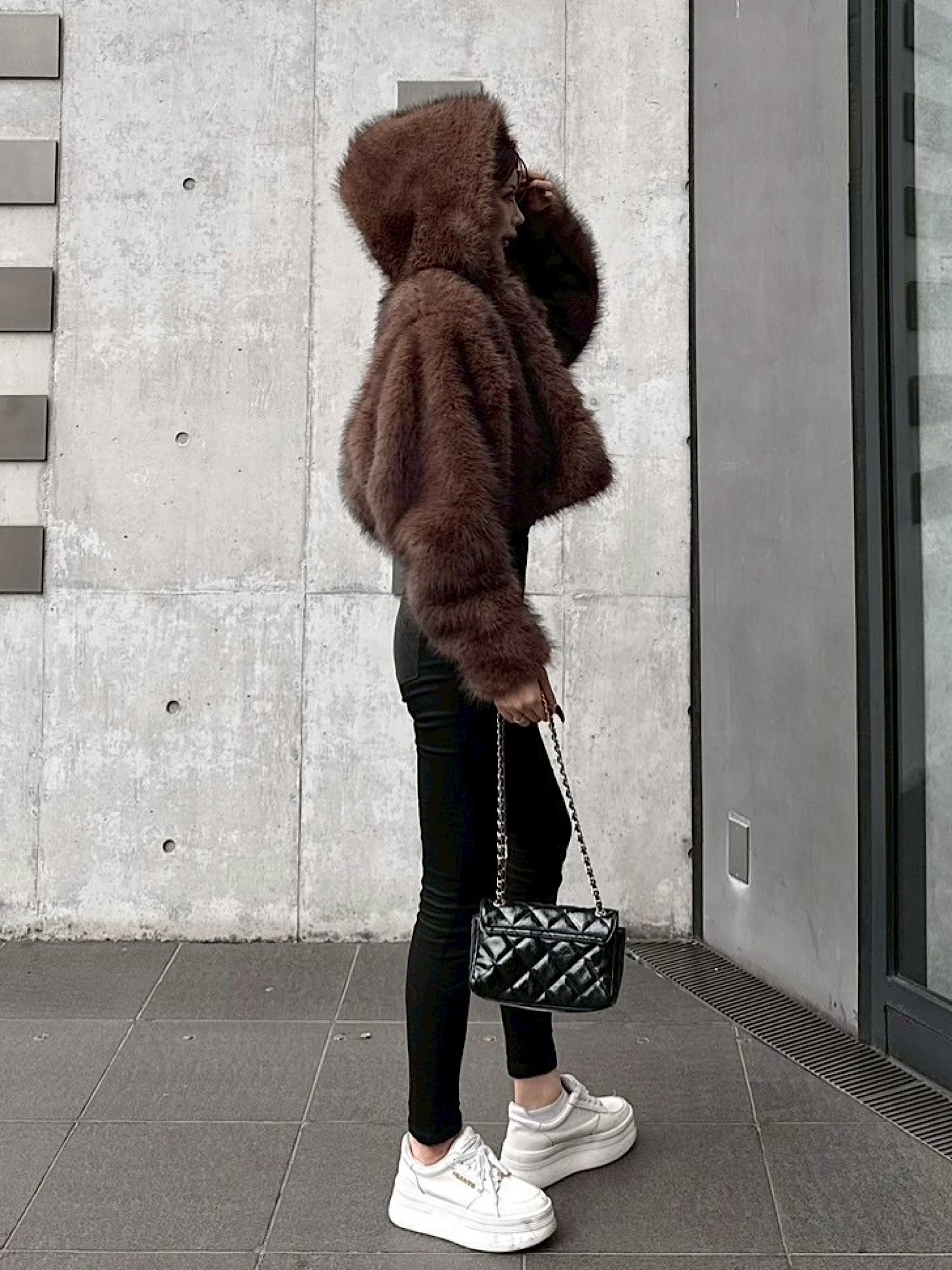 【予約】Premium eco fur hoodie coat(11月中旬〜下旬発送予定)