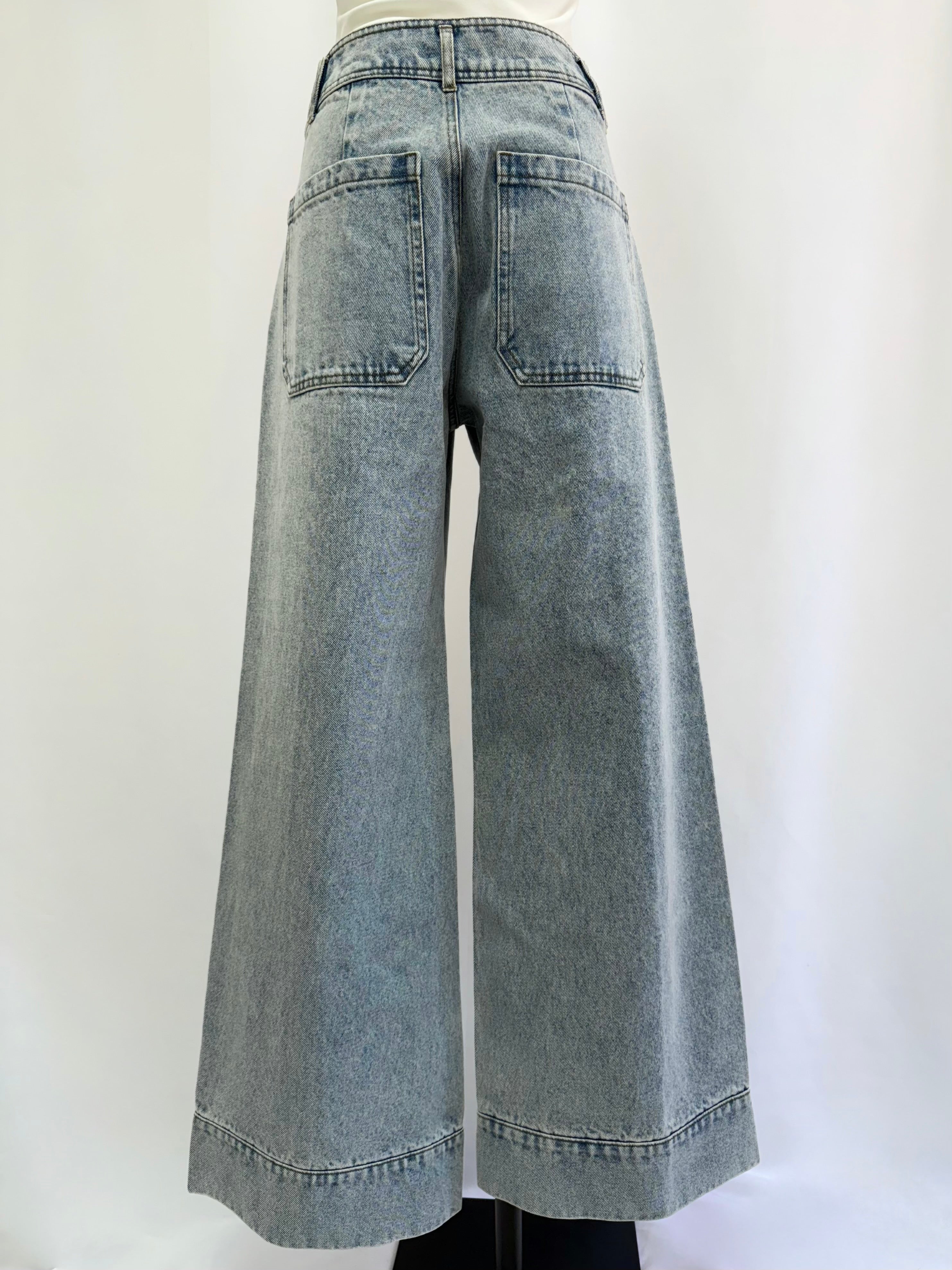 Waist design loose denim
