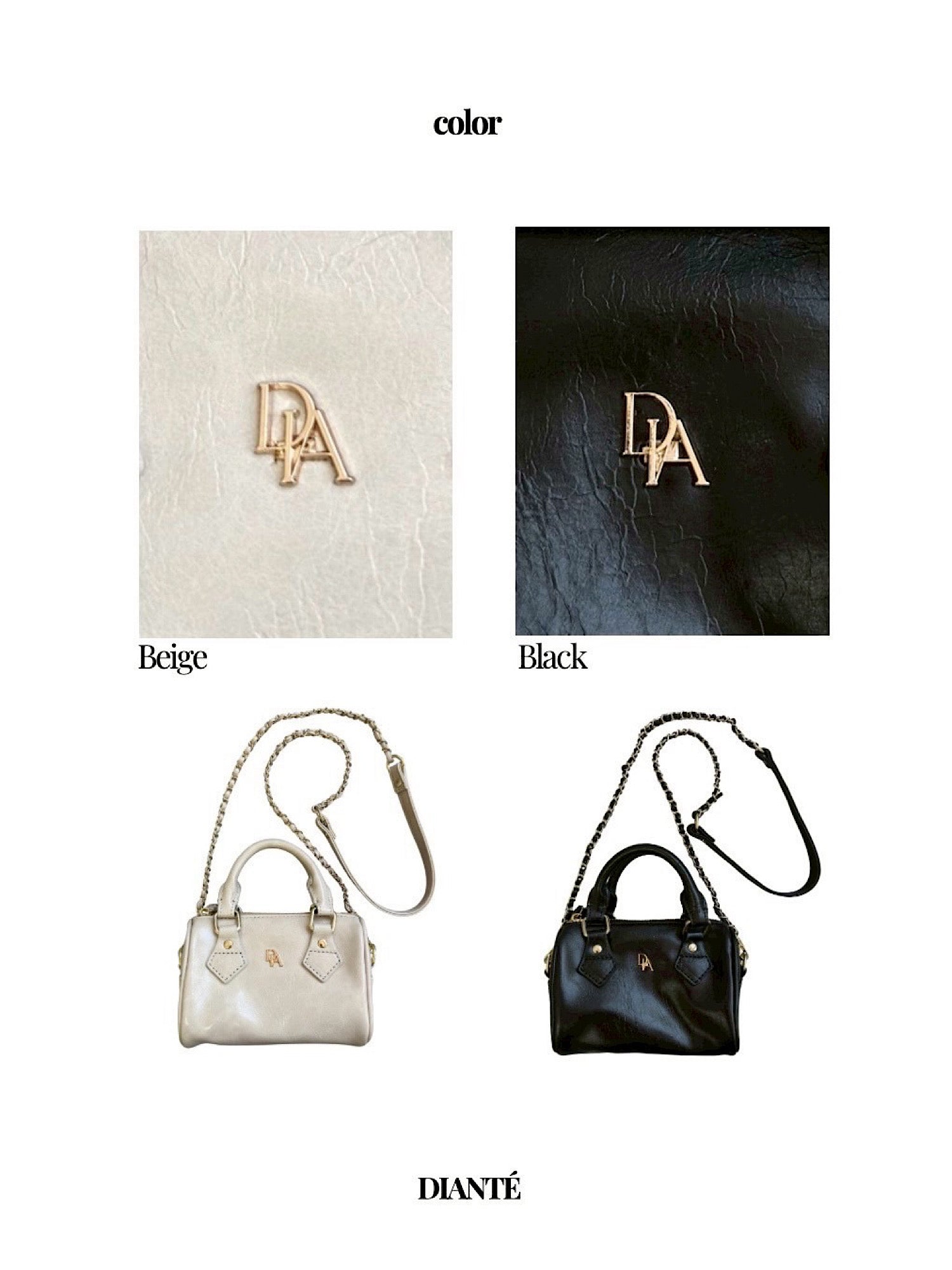 diante MINI BOSTON SHOULDER BAG ブラック Mini boston shoulder bag | DIANTÉ (ディアンテ)公式通販サイト