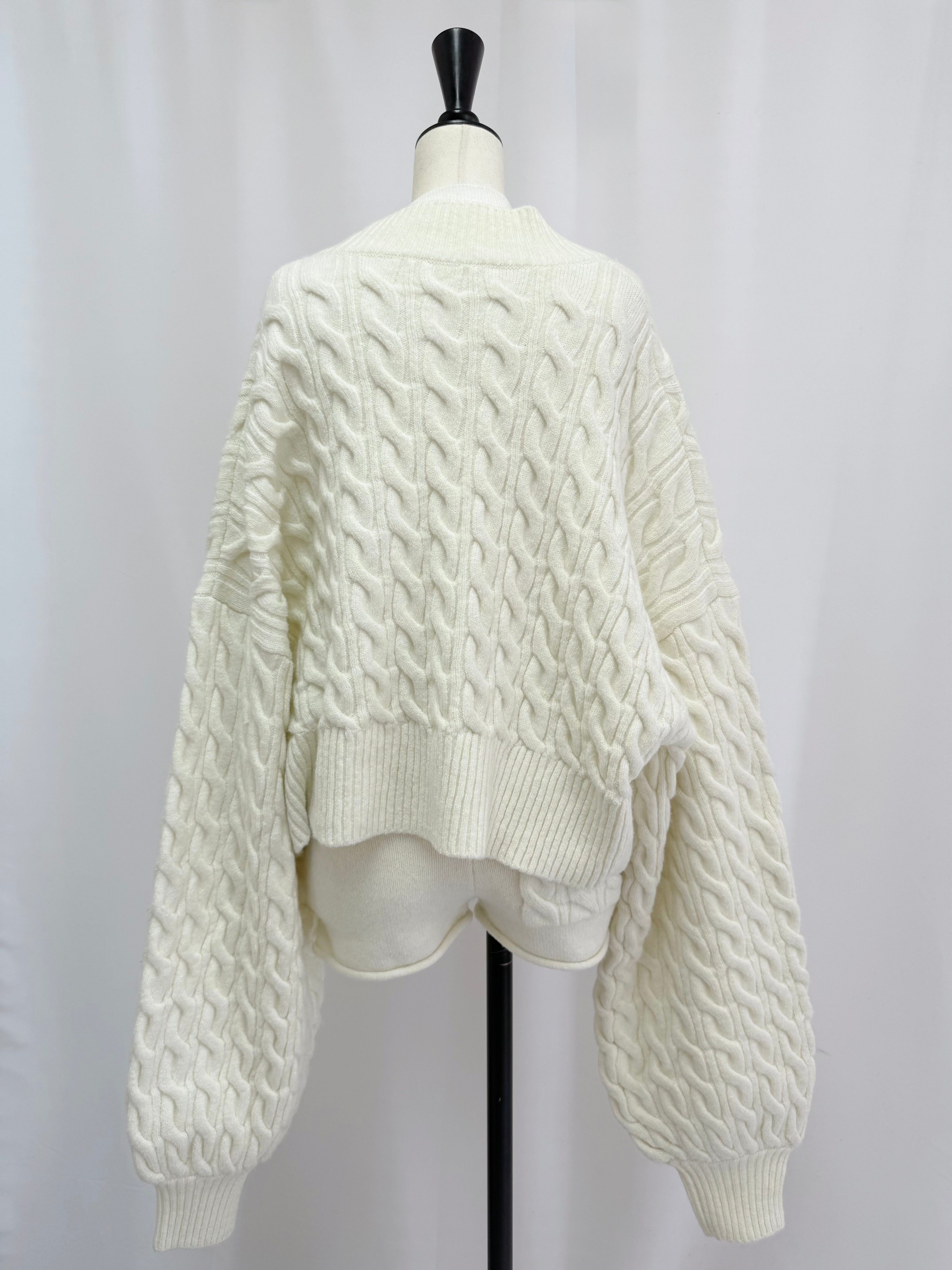 【予約】Bulky cable knit cardigan(SETUP着用可)(9月下旬発送予定)