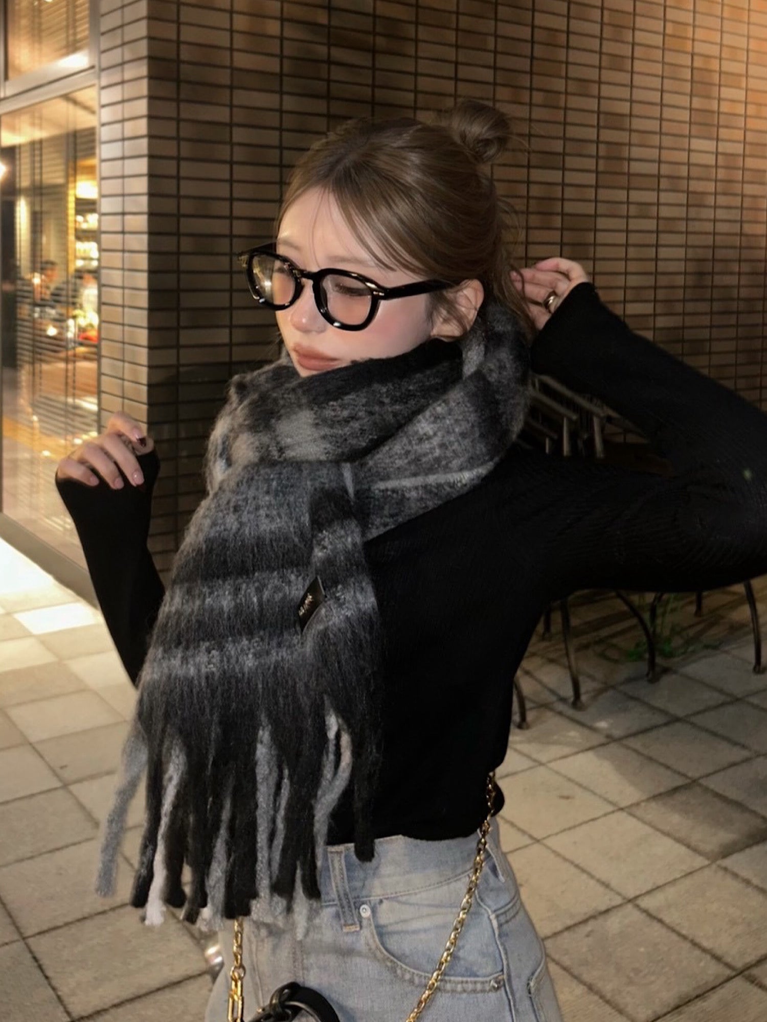 Shaggy check volume stall/muffler | DIANTÉ (ディアンテ)公式通販サイト