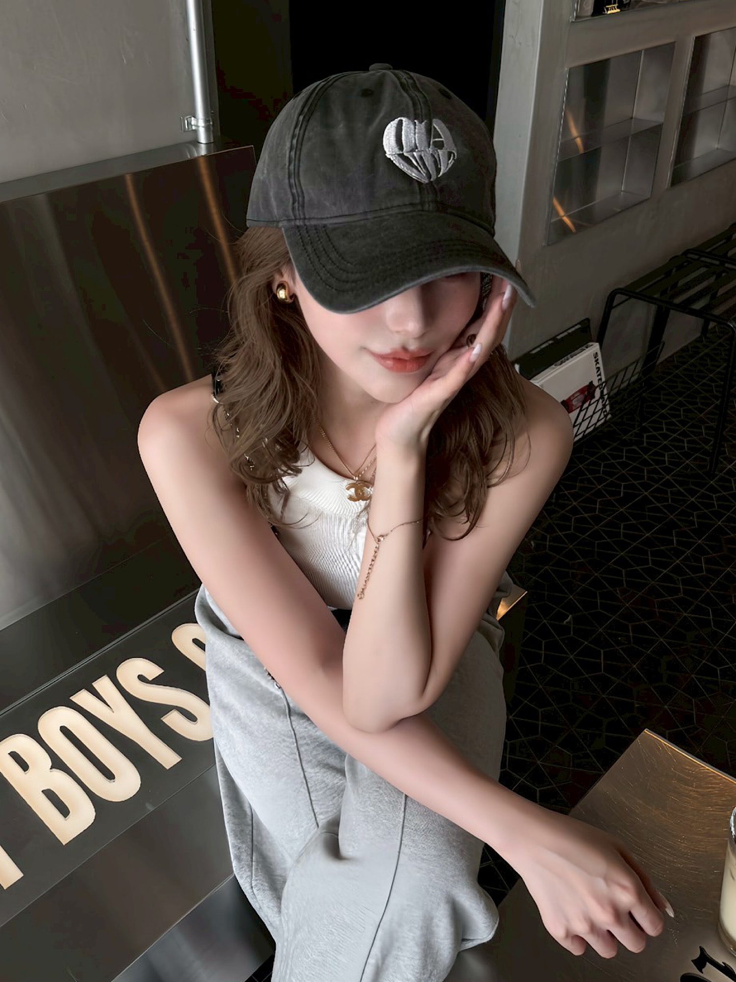 【予約】Heart motif logo cap(6月下旬〜中旬発送予定)