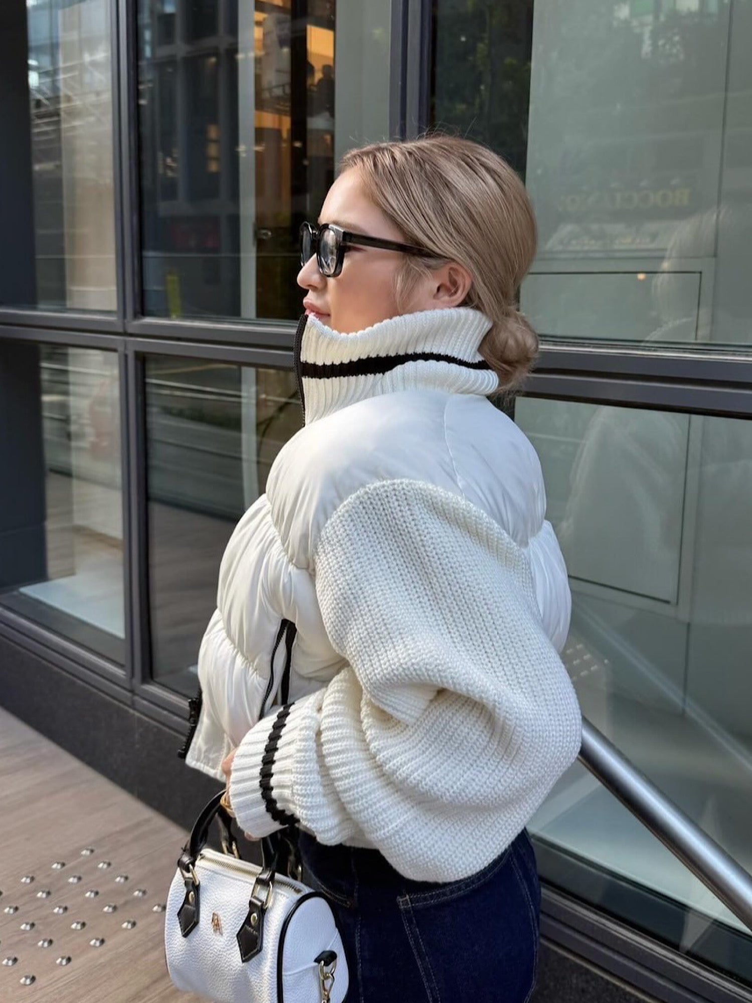 DIANTEニットドッキングダウン Accent color knit docking puffy blouson | DIANTÉ (ディアンテ)公式