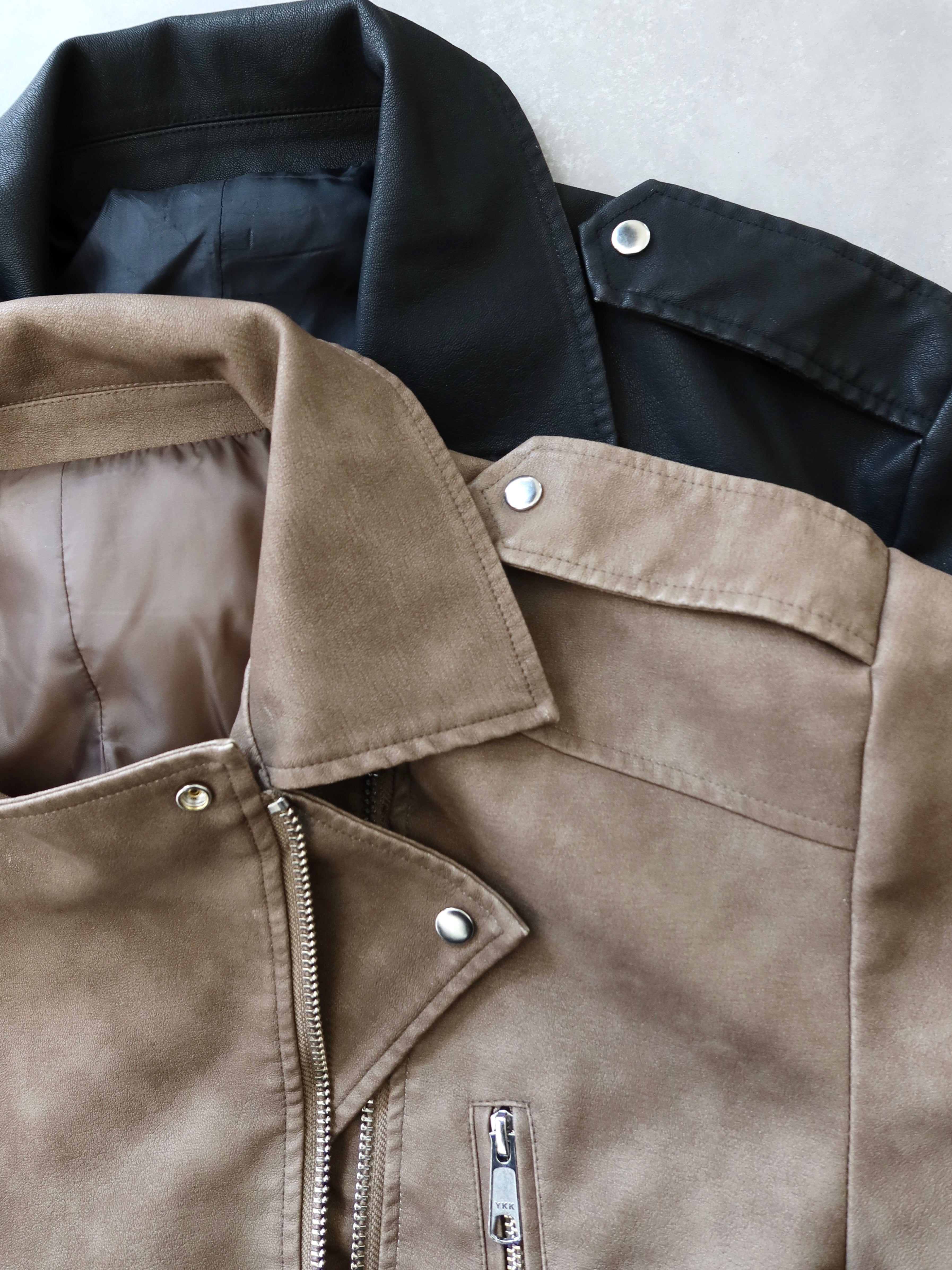 【予約】Lace up eco leather riders jacket(BRN 2月上旬発送予定）