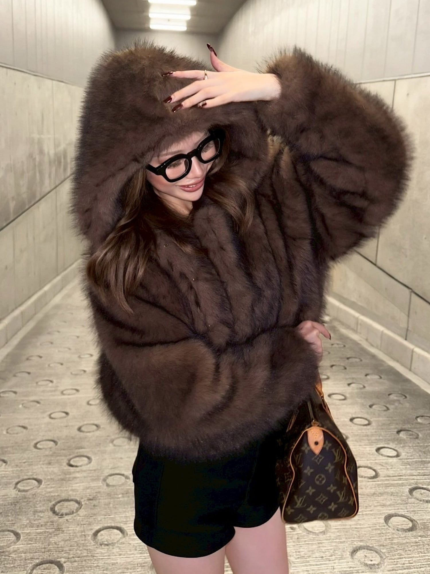 【予約】Premium eco fur hoodie coat(11月中旬〜下旬発送予定)