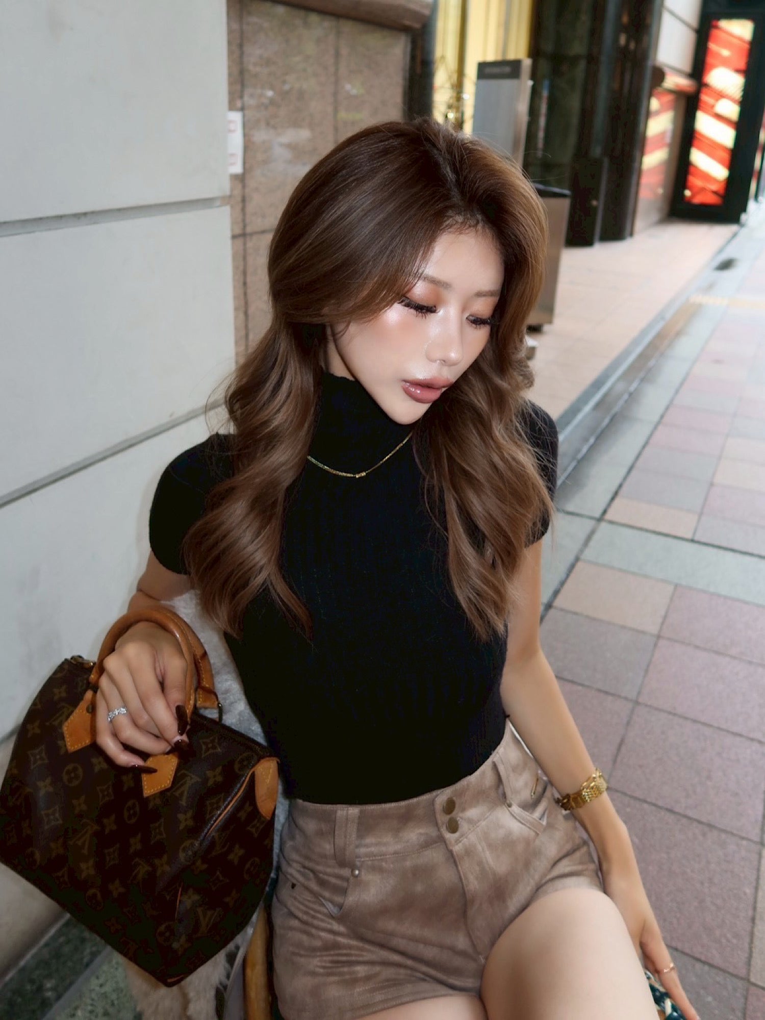 【予約】Accent logo turtleneck half knit(11月中旬〜下旬発送予定)