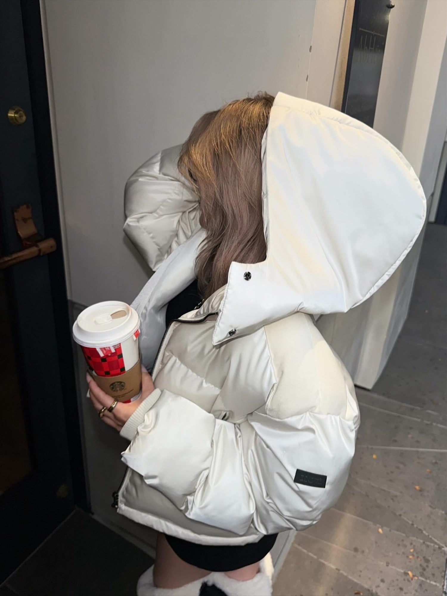 Luster hoodie eco down jacket