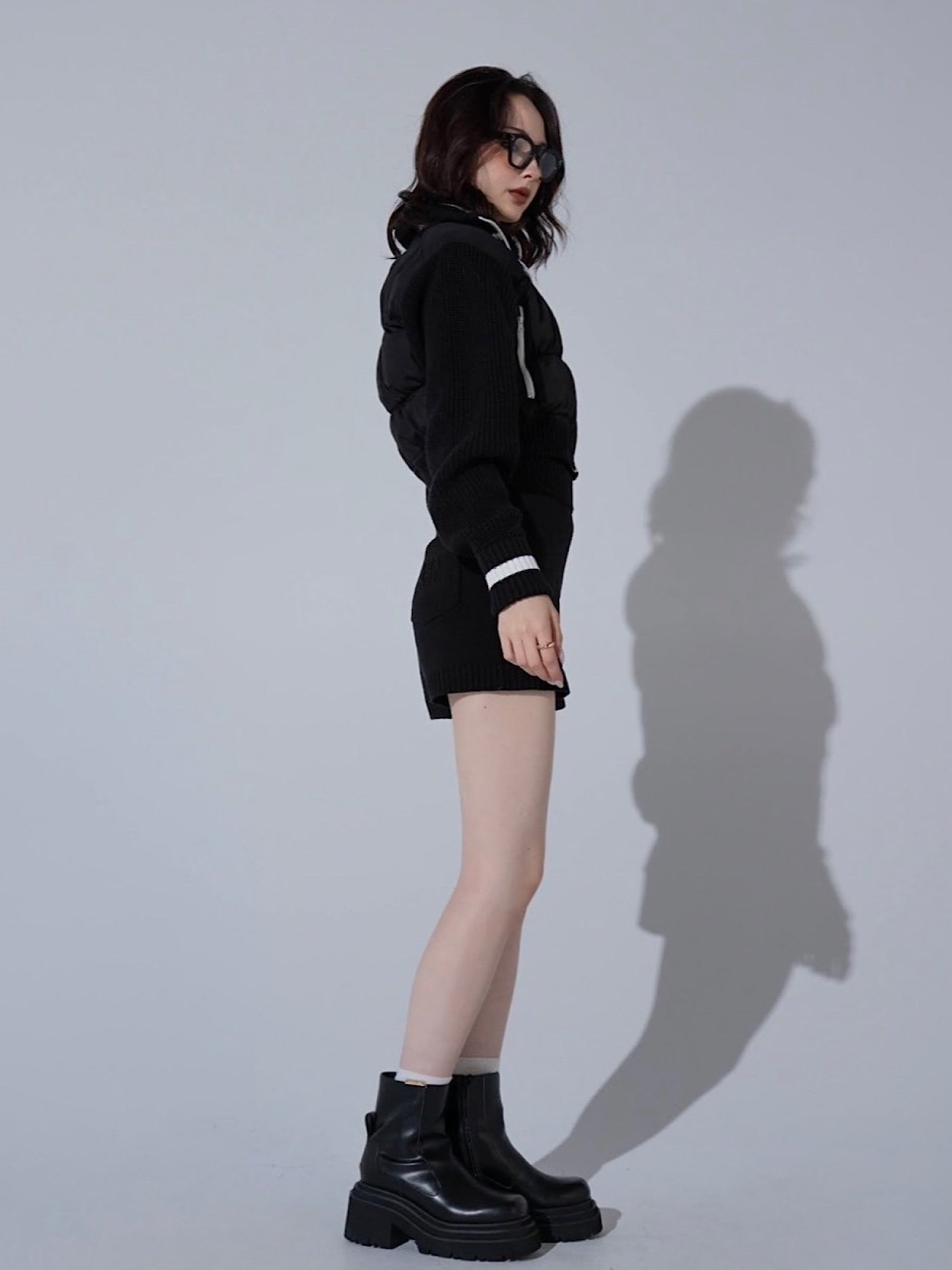【予約】Square toe middle boots(10月下旬〜11月上旬発送予定)