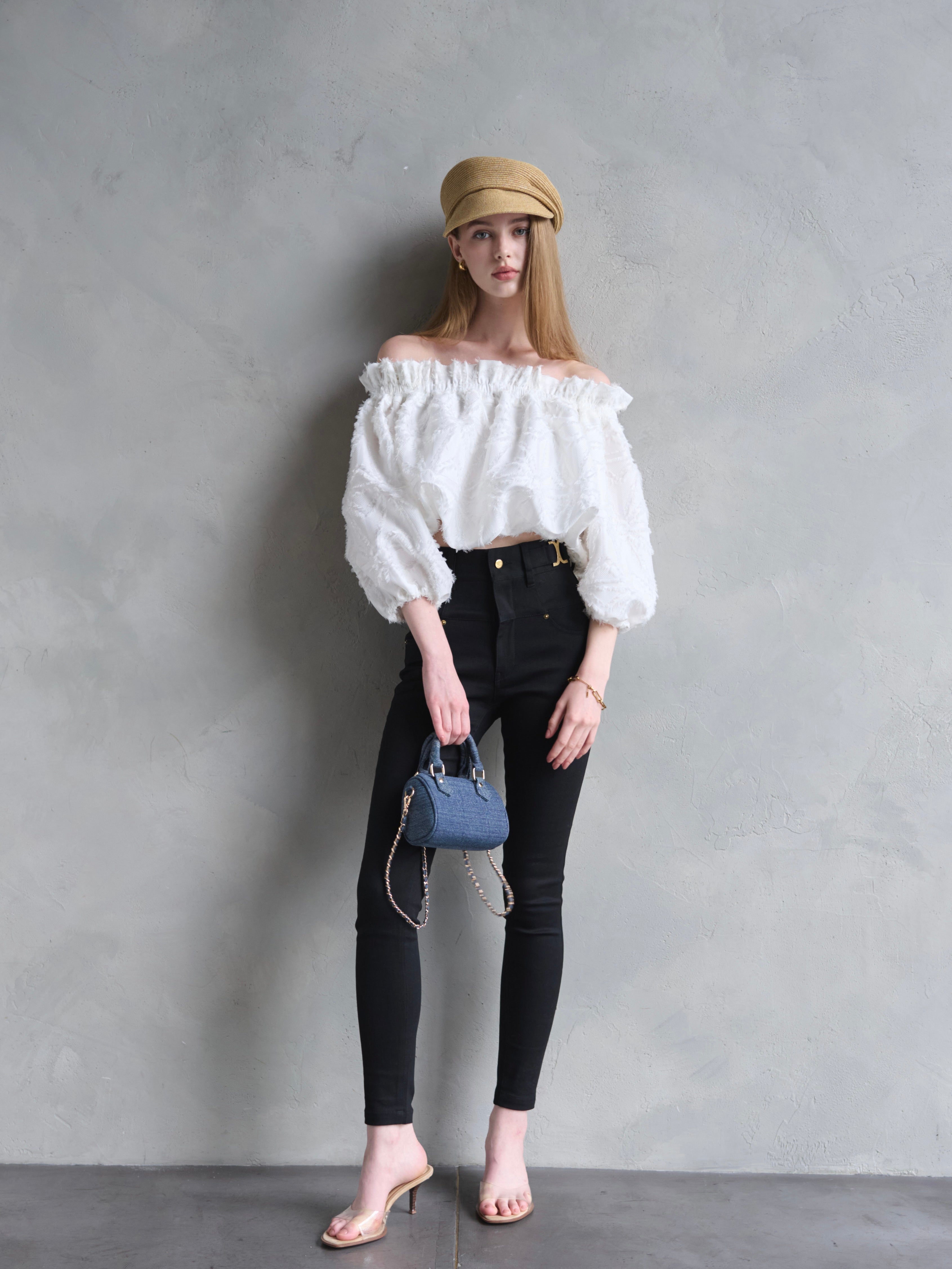 【予約】Geometric off-shoulder blouse(7月上旬発送予定)