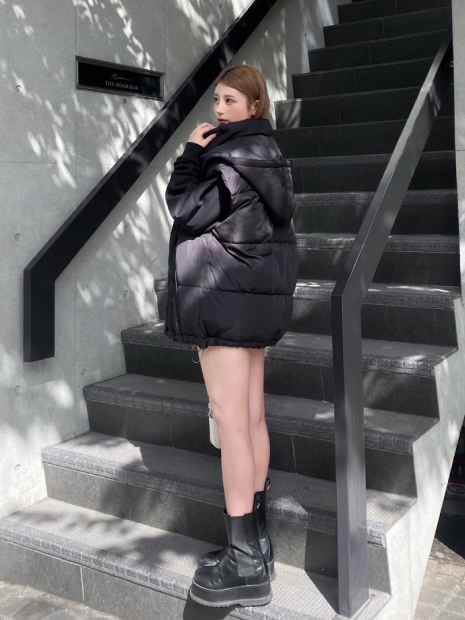 Hoodie down vest jacket