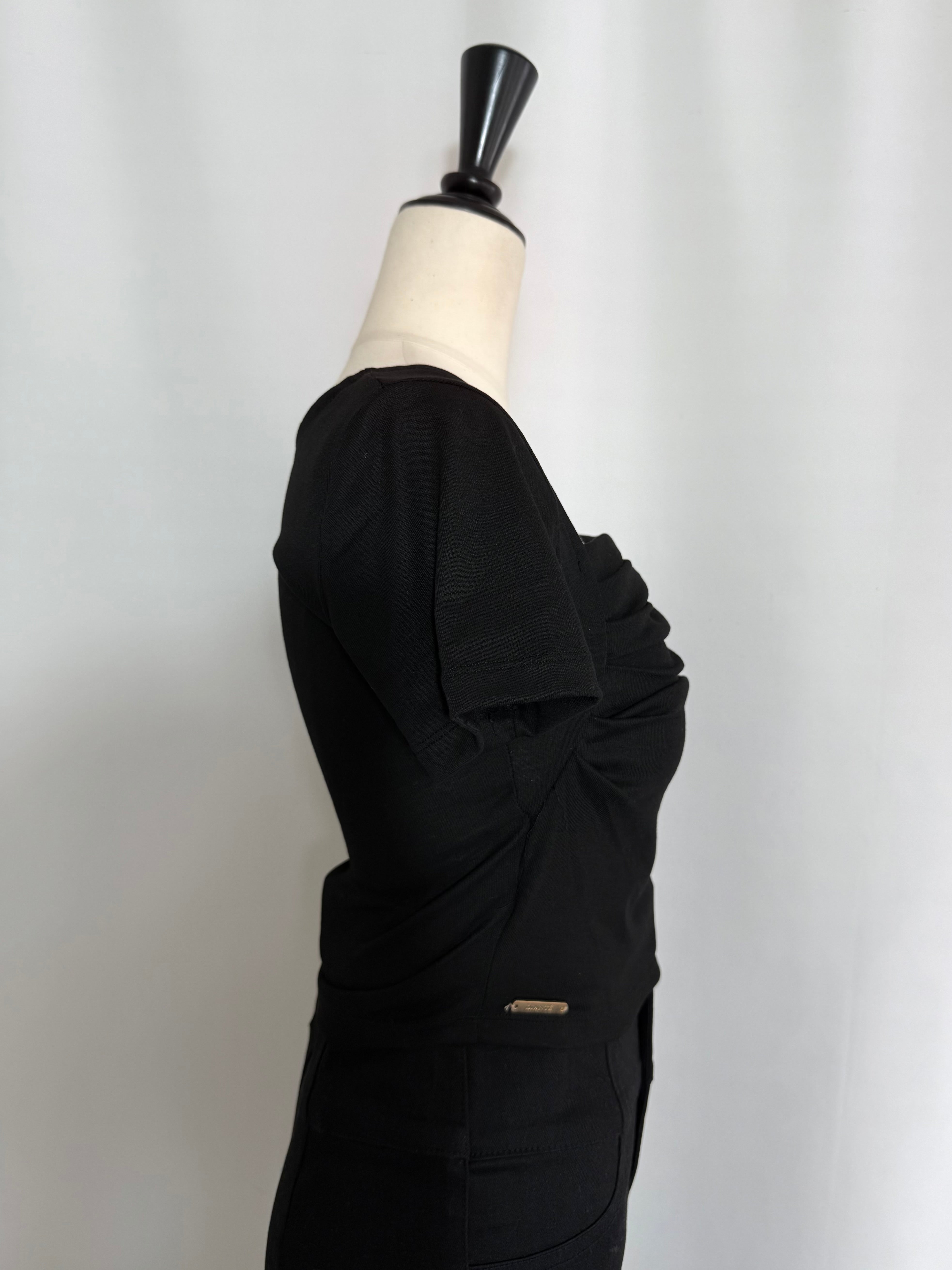 Square open gather short tops