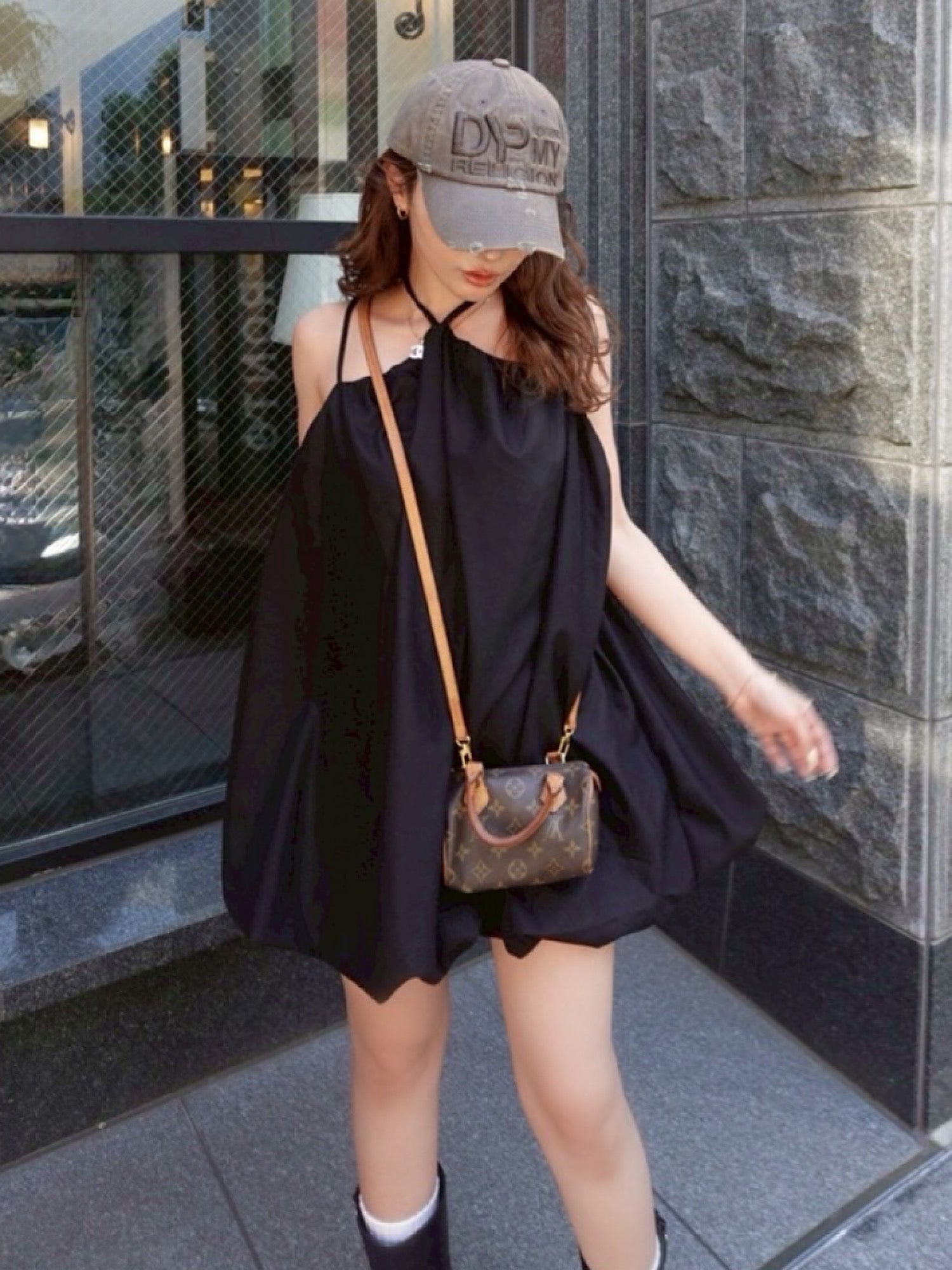 Balloon cami mini dress