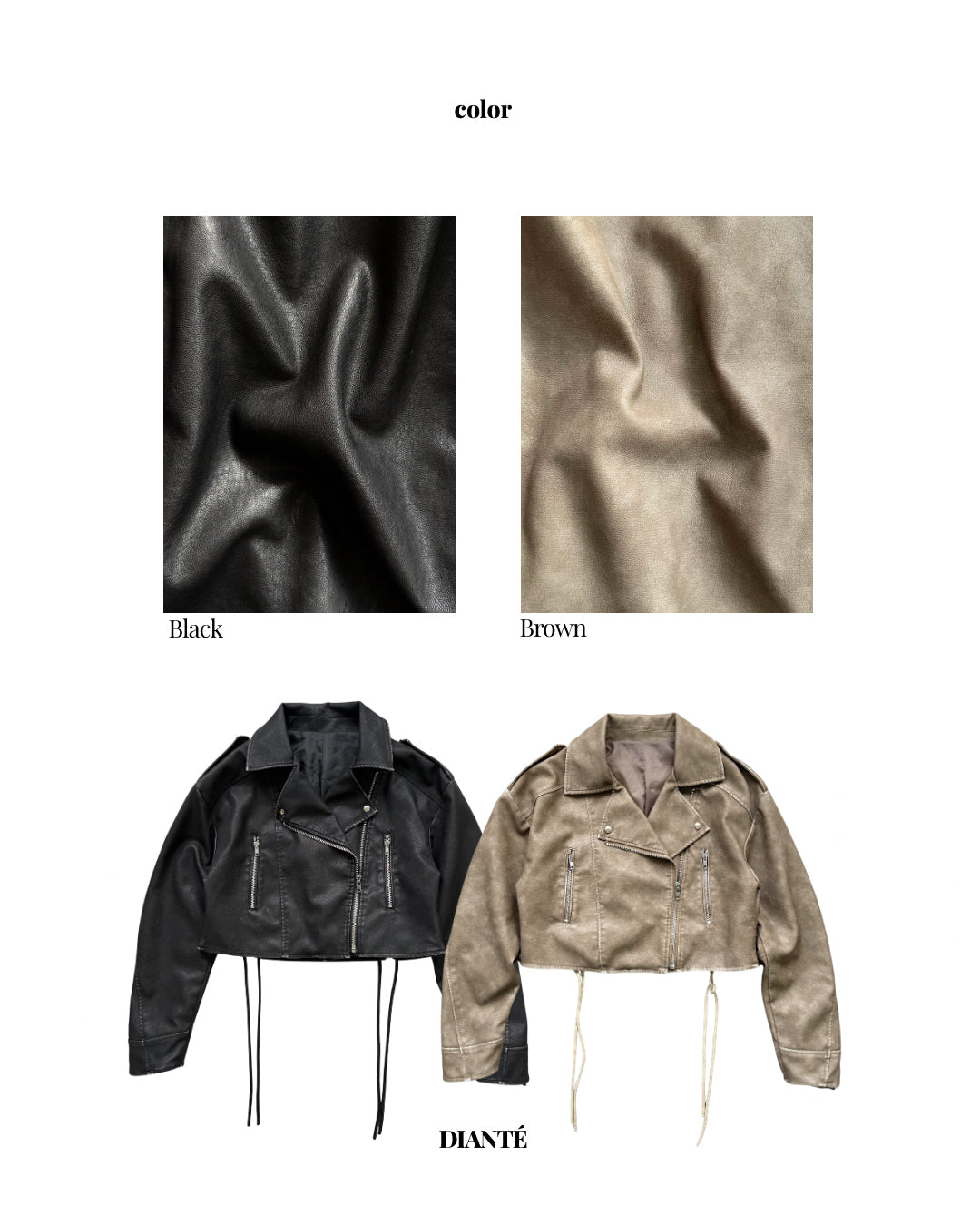 【予約】Lace up eco leather riders jacket(BRN 2月上旬発送予定）