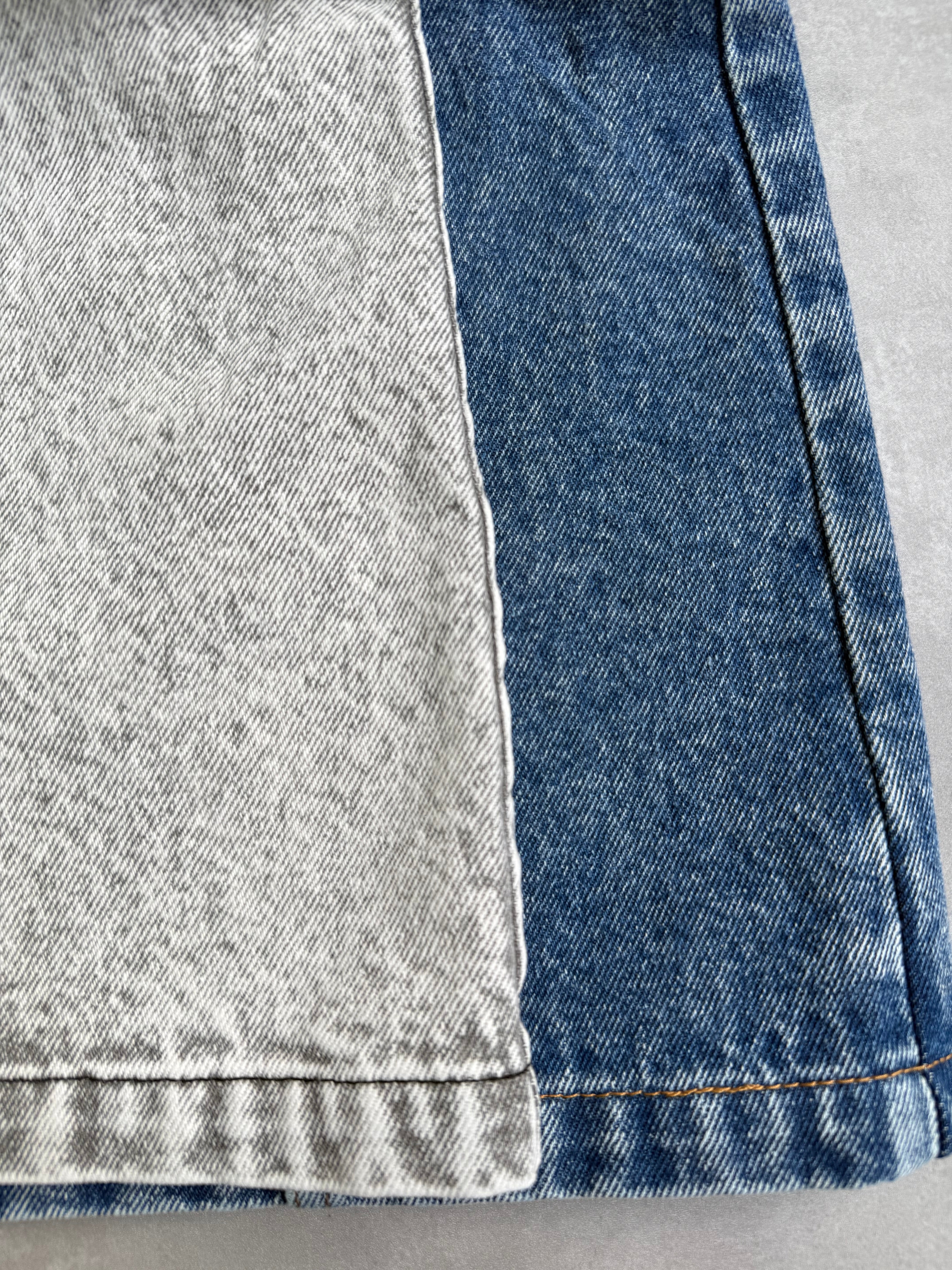 Fade denim belted mini dress