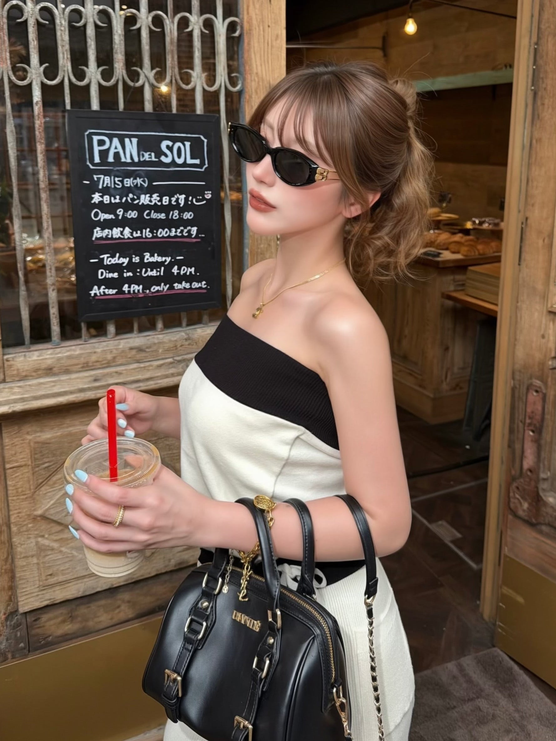 【予約】Bulky knit bare top(SETUP着用可)(8月上旬〜下旬発送予定)