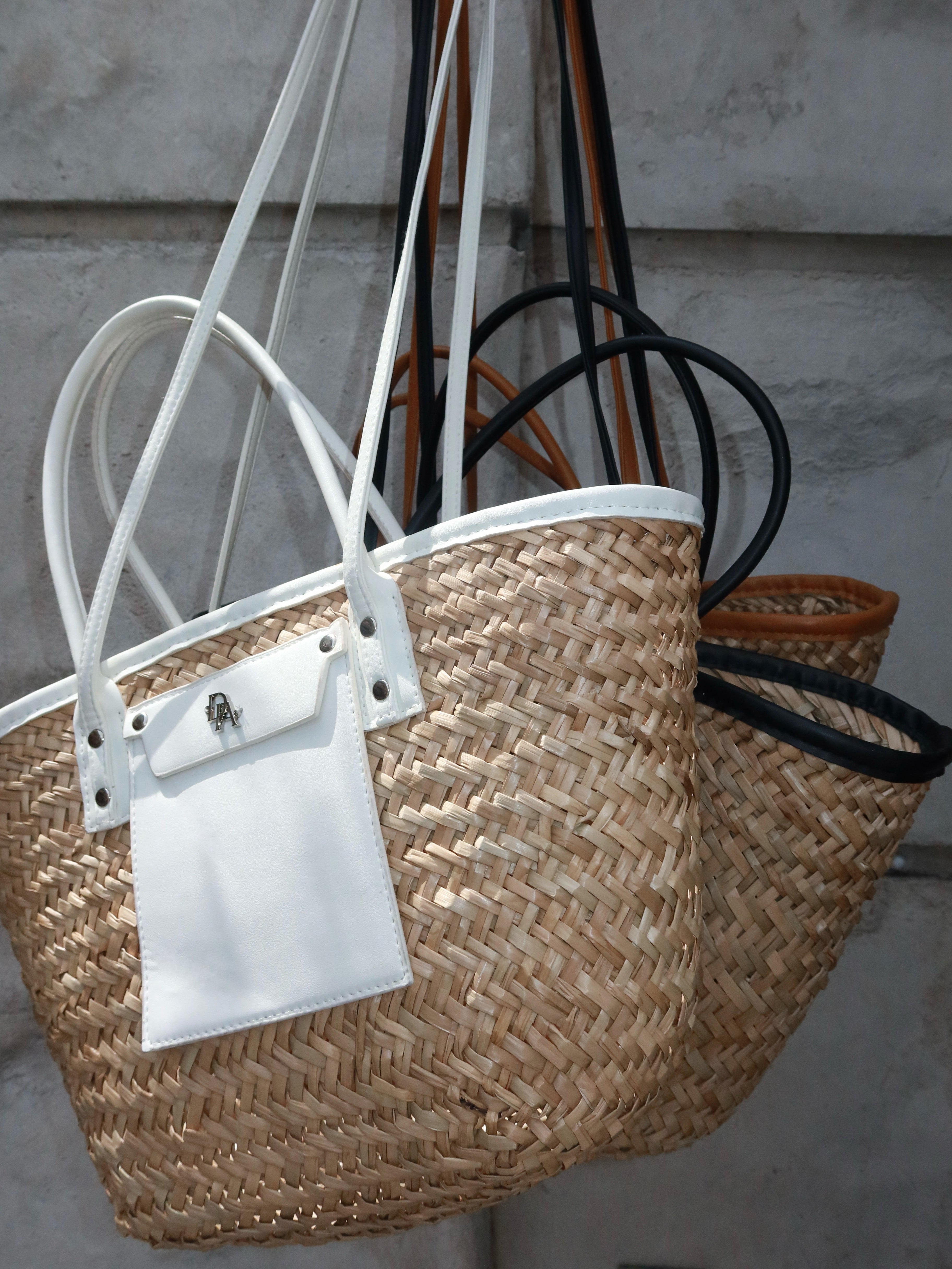 【予約】Leather piping rattan bucket bag(5月下旬発送予定)