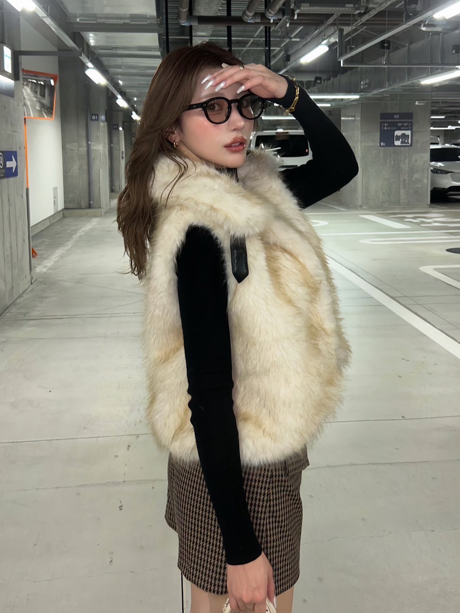 【予約】Premium eco fur belted vest(11月上旬〜中旬発送予定)