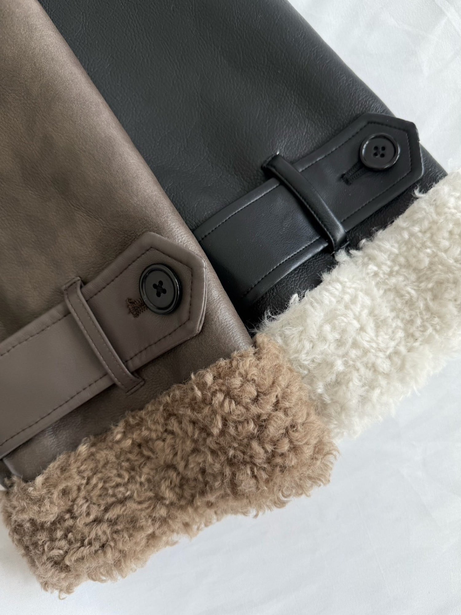 Volume collar loose mouton jacket