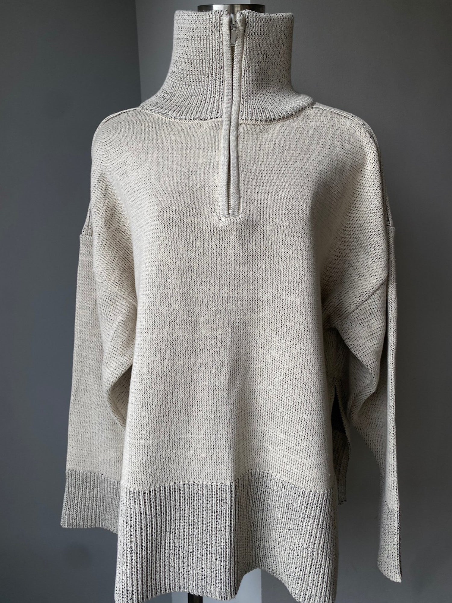 Half zip bulky loose knit