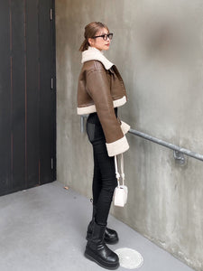 Mouton cropped jacket