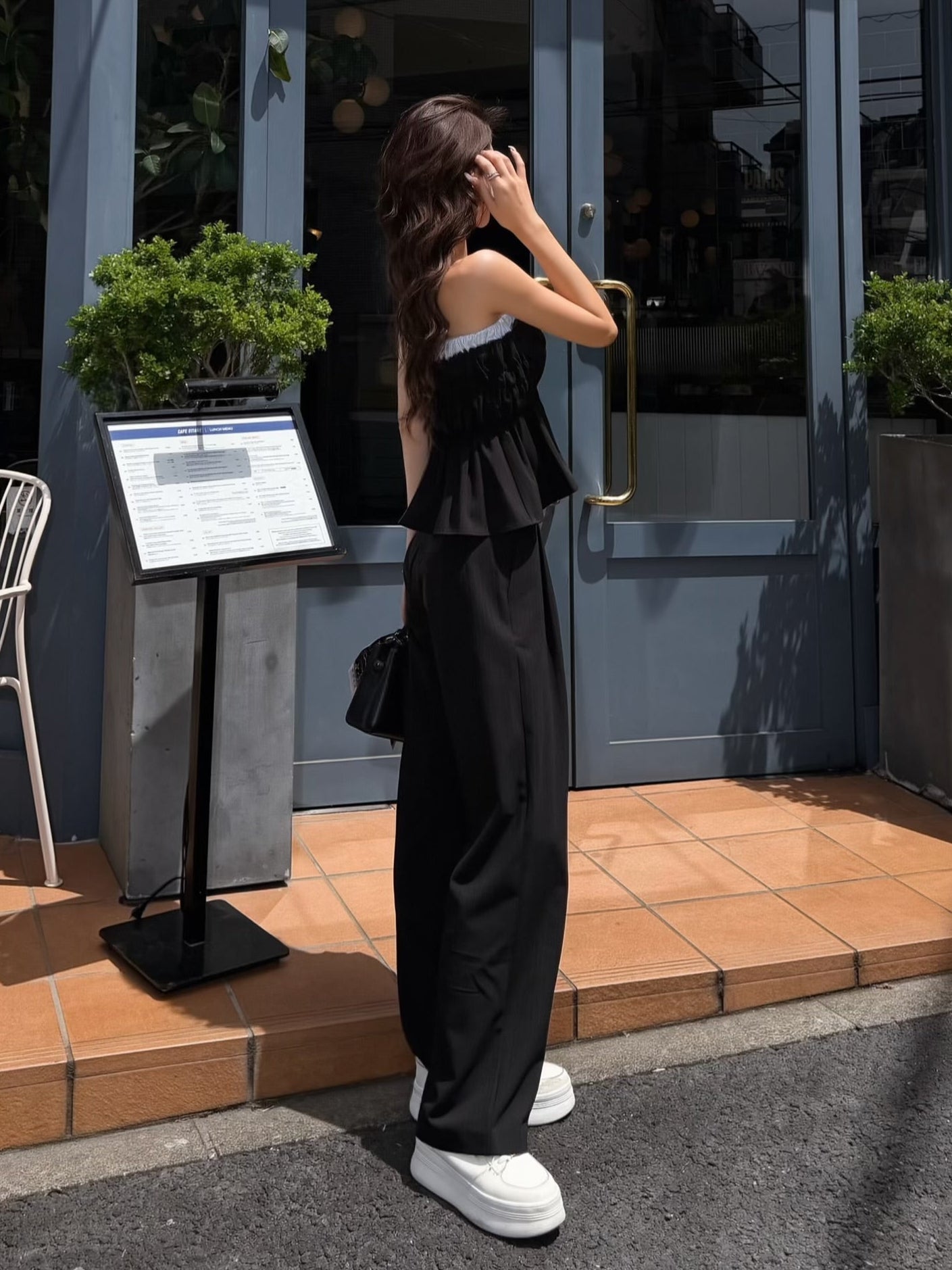 【予約】Layered front tuck pants(SETUP着用可)(9月下旬発送予定)