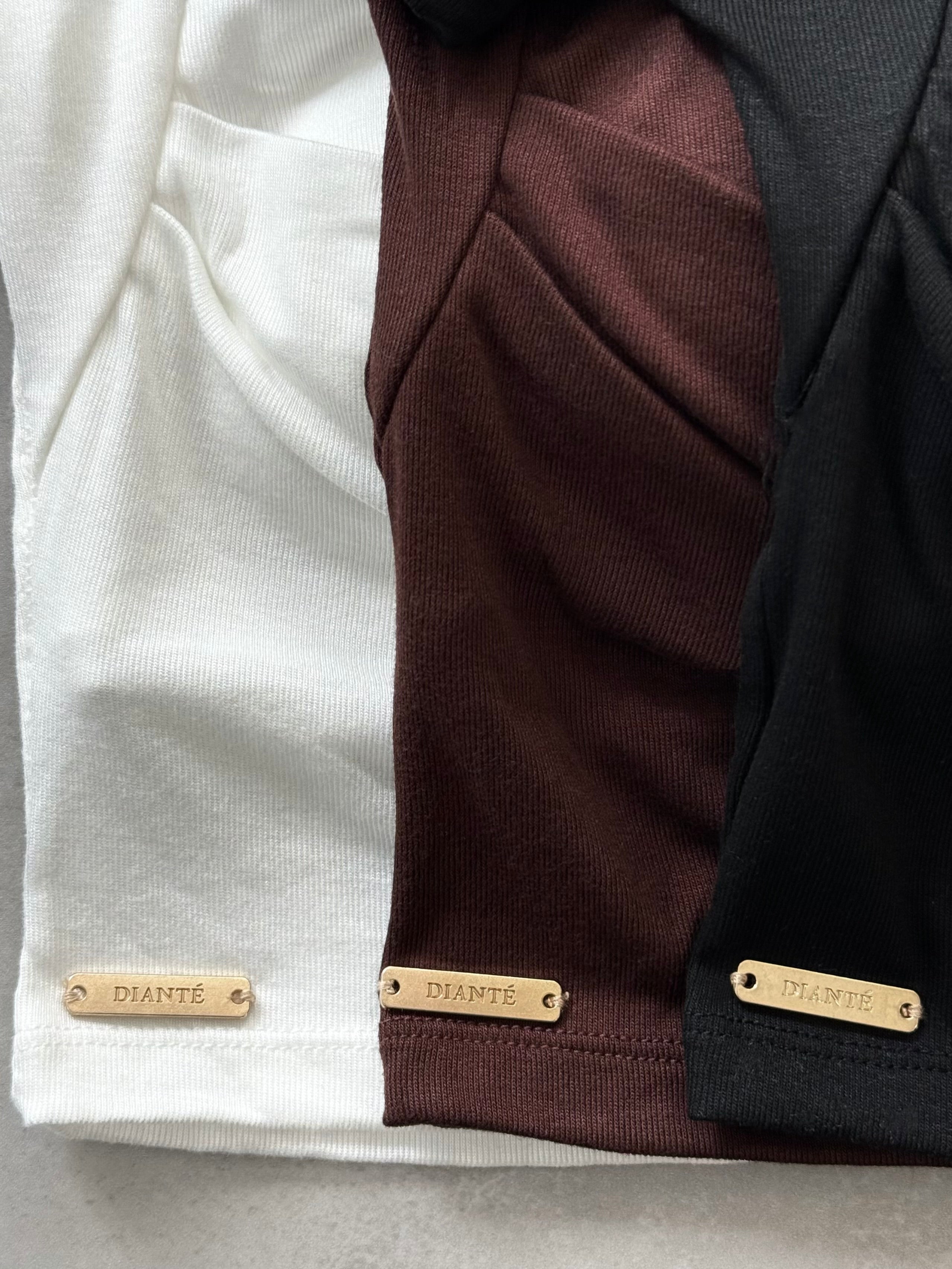 Square open gather short tops