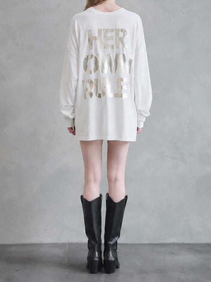 【予約】HER OWN RULES long sleeve Tee(9月下旬発送予定)