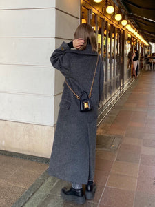 Design pocket wool maxi coat