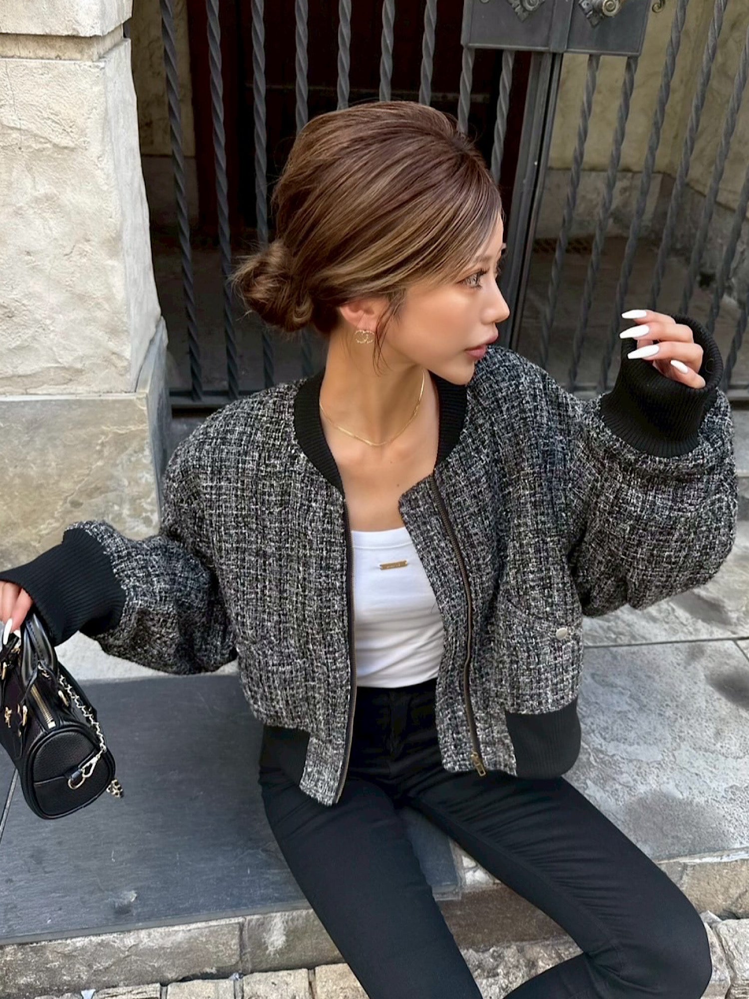 Classic tweed blouson