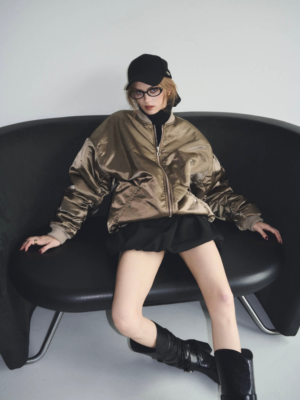 Sweat balloon mini skirt