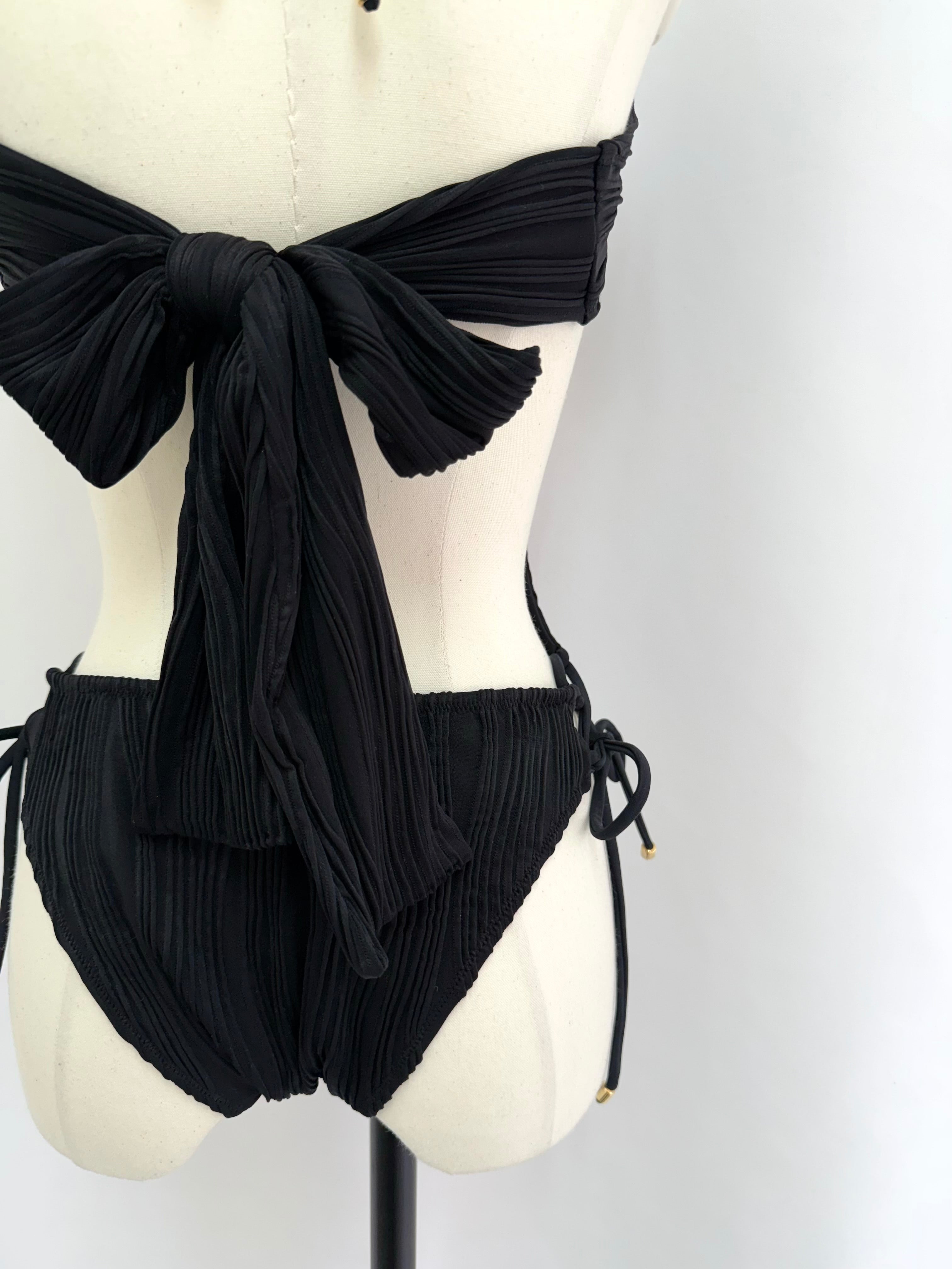 Random pleats swim one-piece